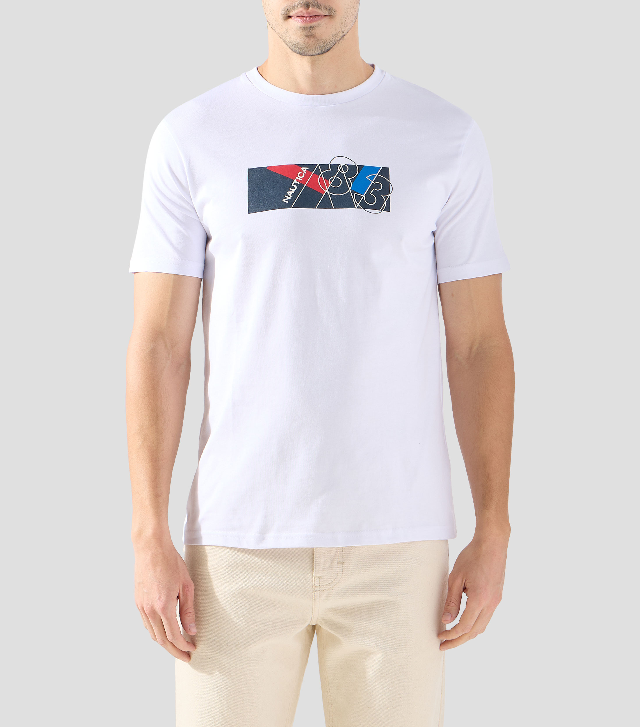 Playera cuello redondo manga corta estampada Hombre