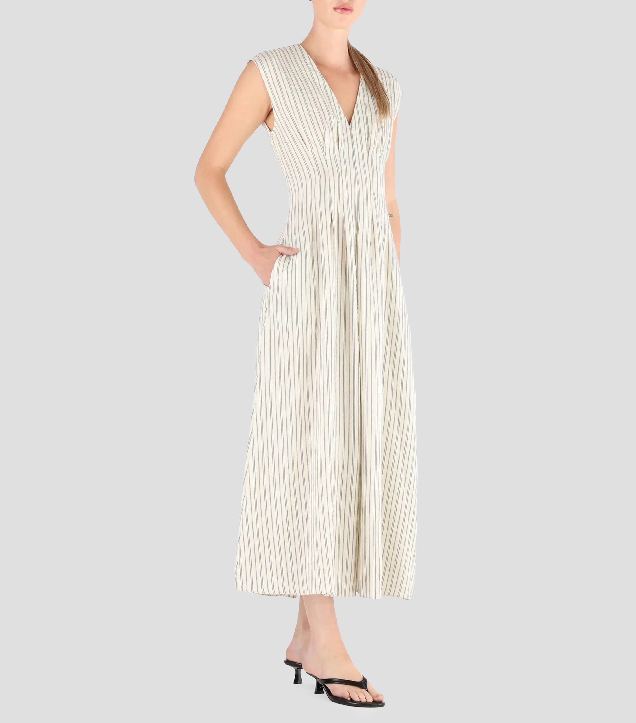 Vestido largo rayas Mujer