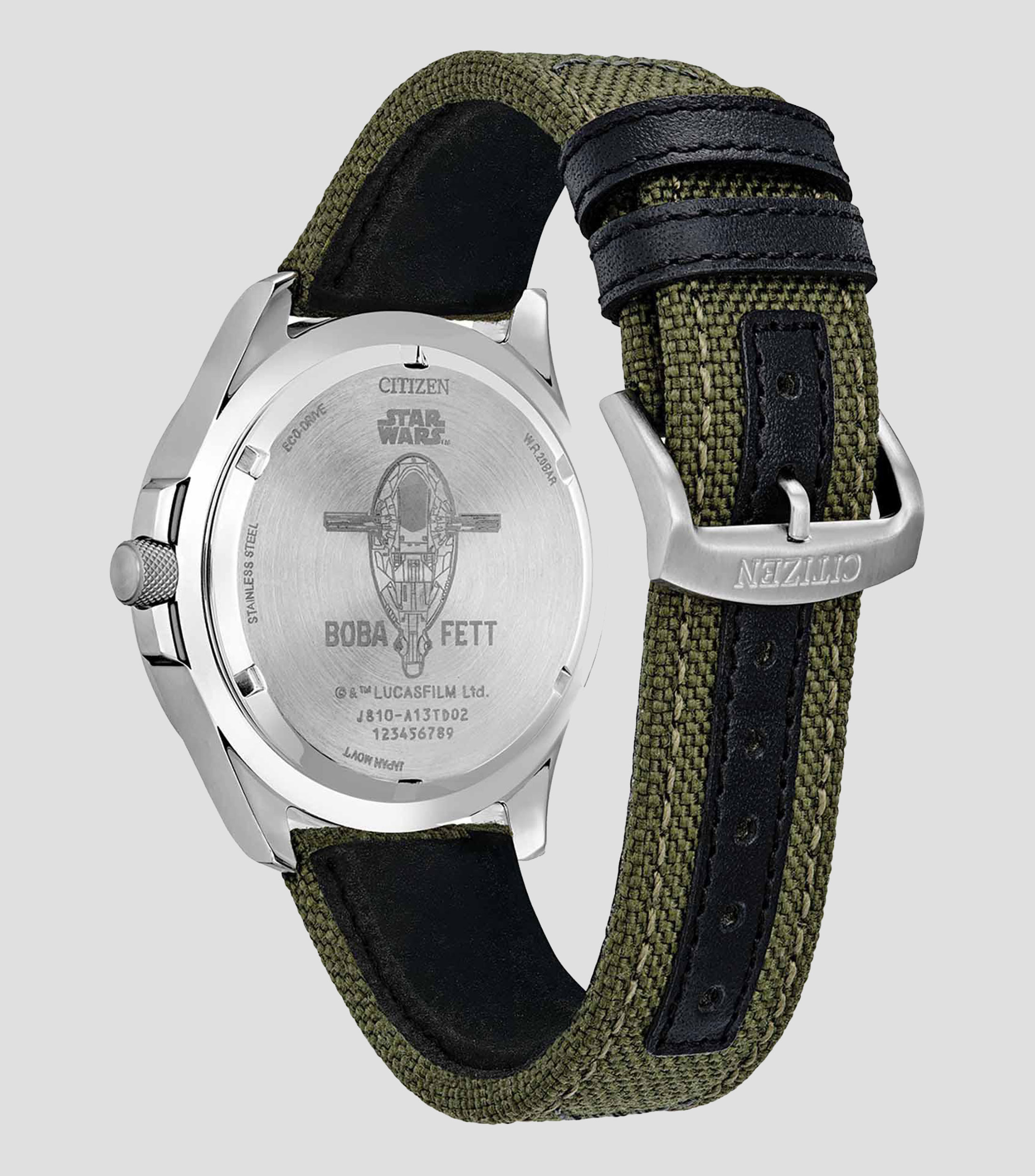 Reloj para hombre Star Wars Boba Fett Casual Plateado