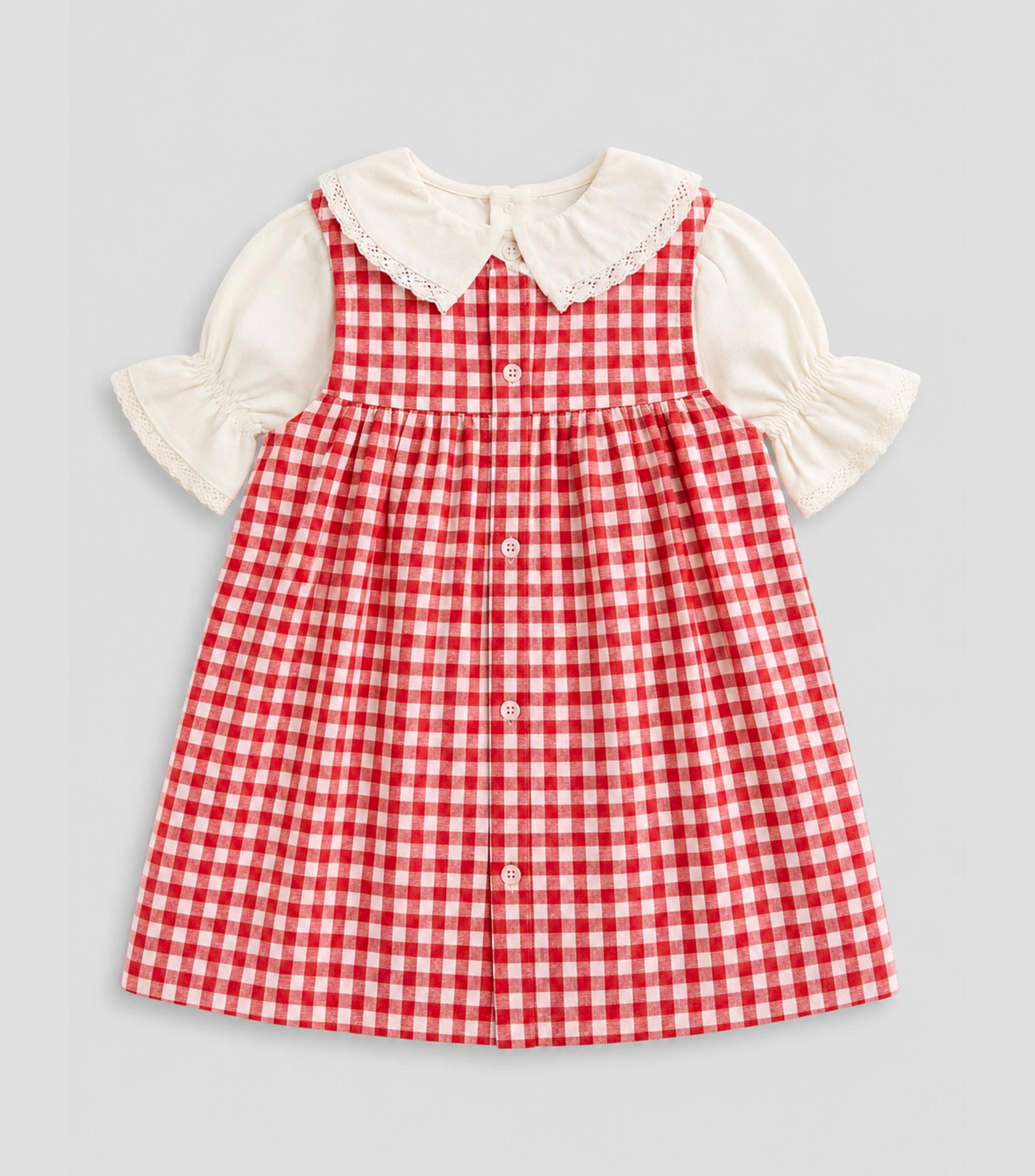 Vestido de dos piezas con cuadros Niña