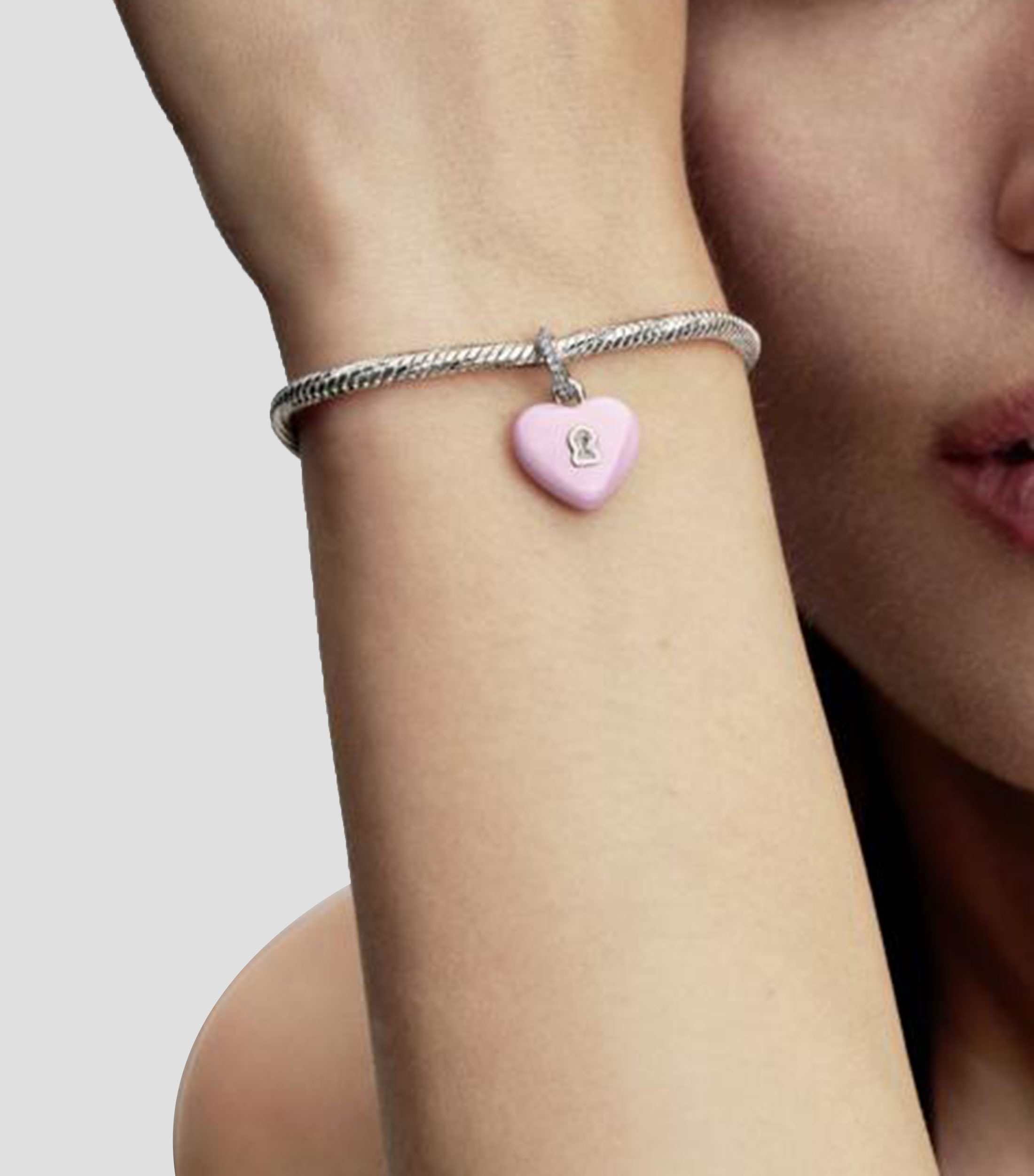 Charm de corazón en plata .925 con circonita Mujer