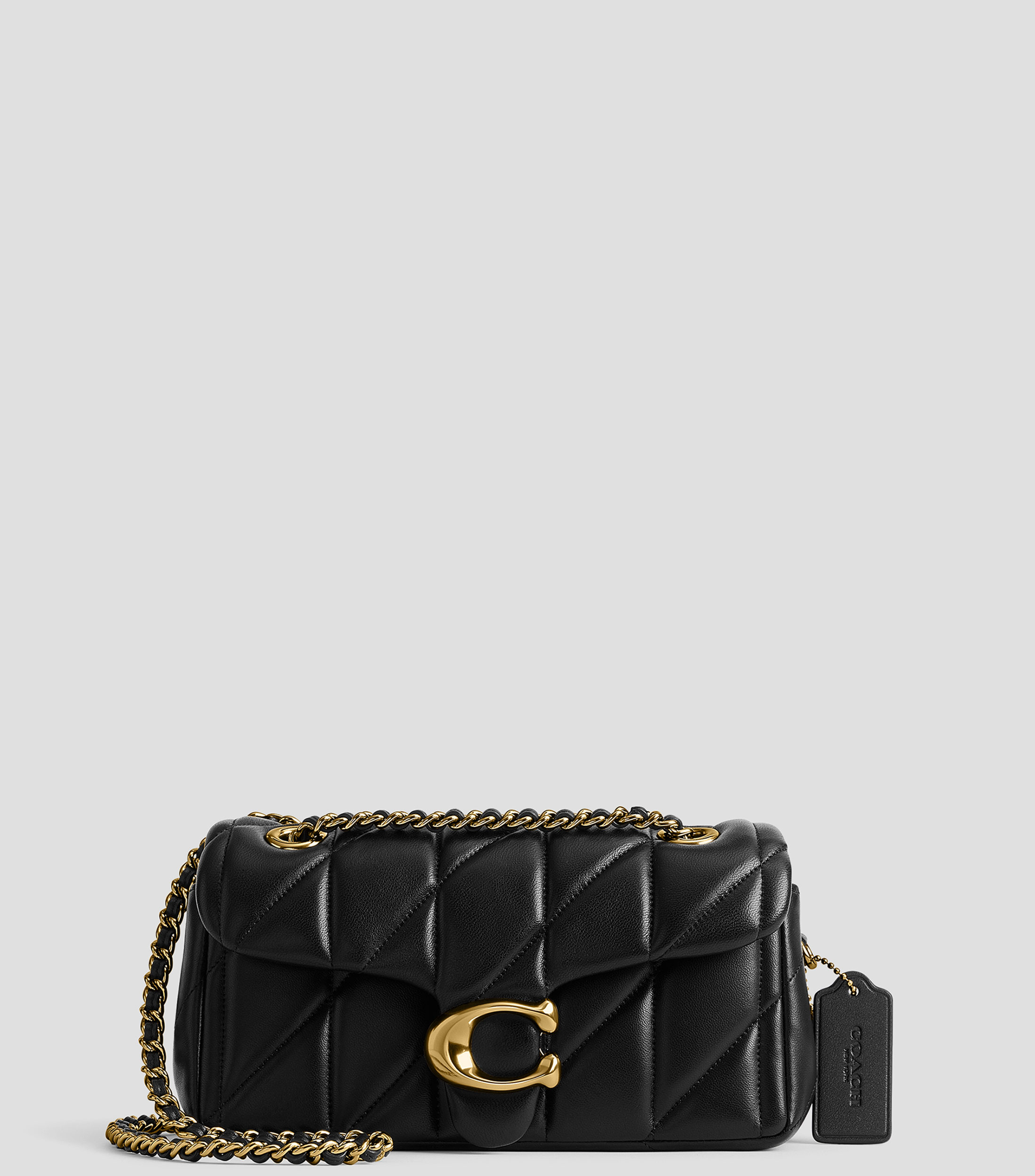 Bolsa shoulder Tabby en piel negra capitonada Mujer
