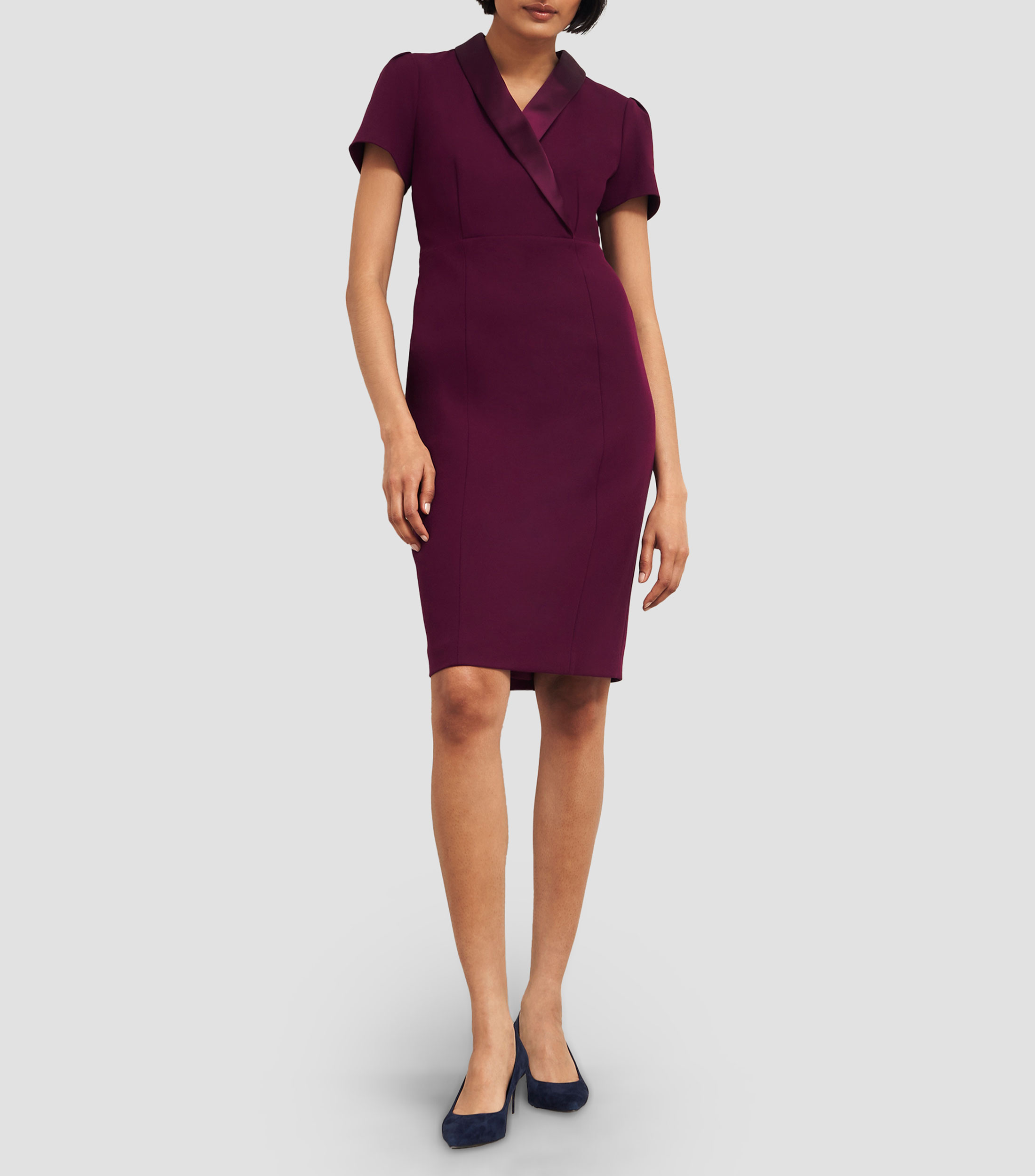 Vestido Corto manga corta liso Mujer