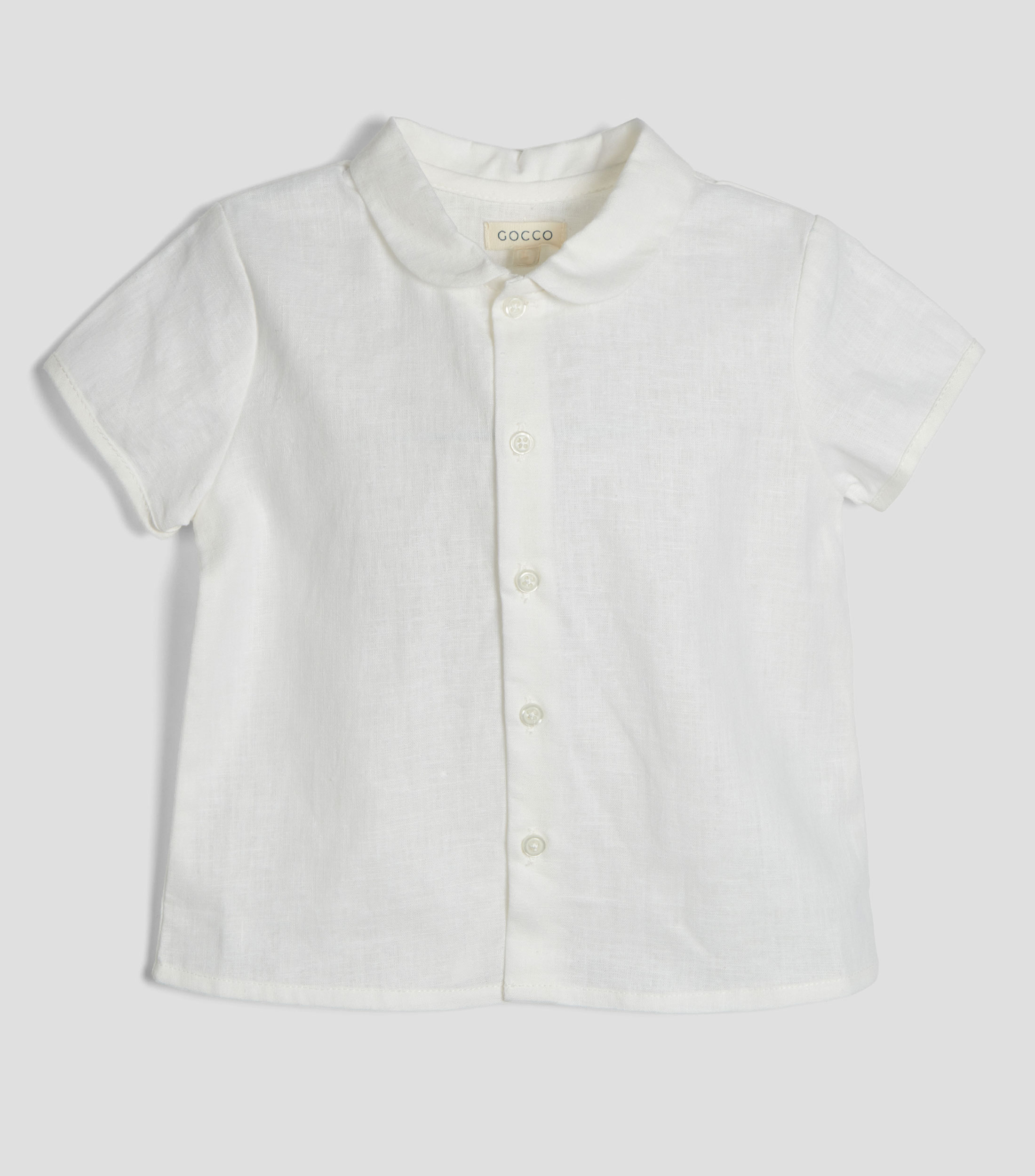 Camisa lisa de manga corta Bebé