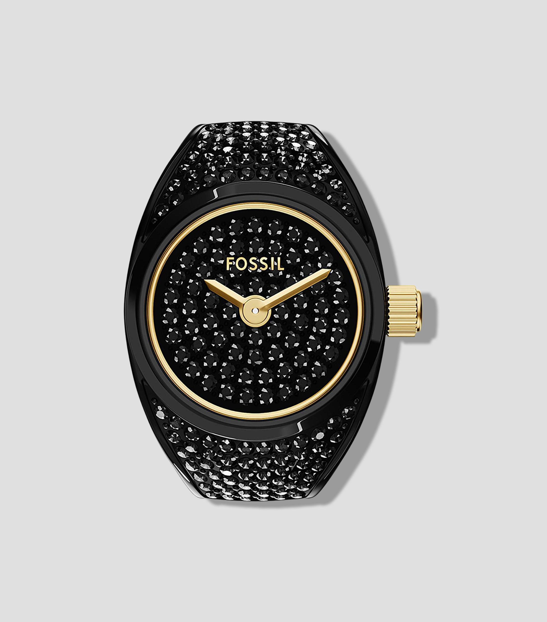 Reloj para mujer Watch Ring casual, negro