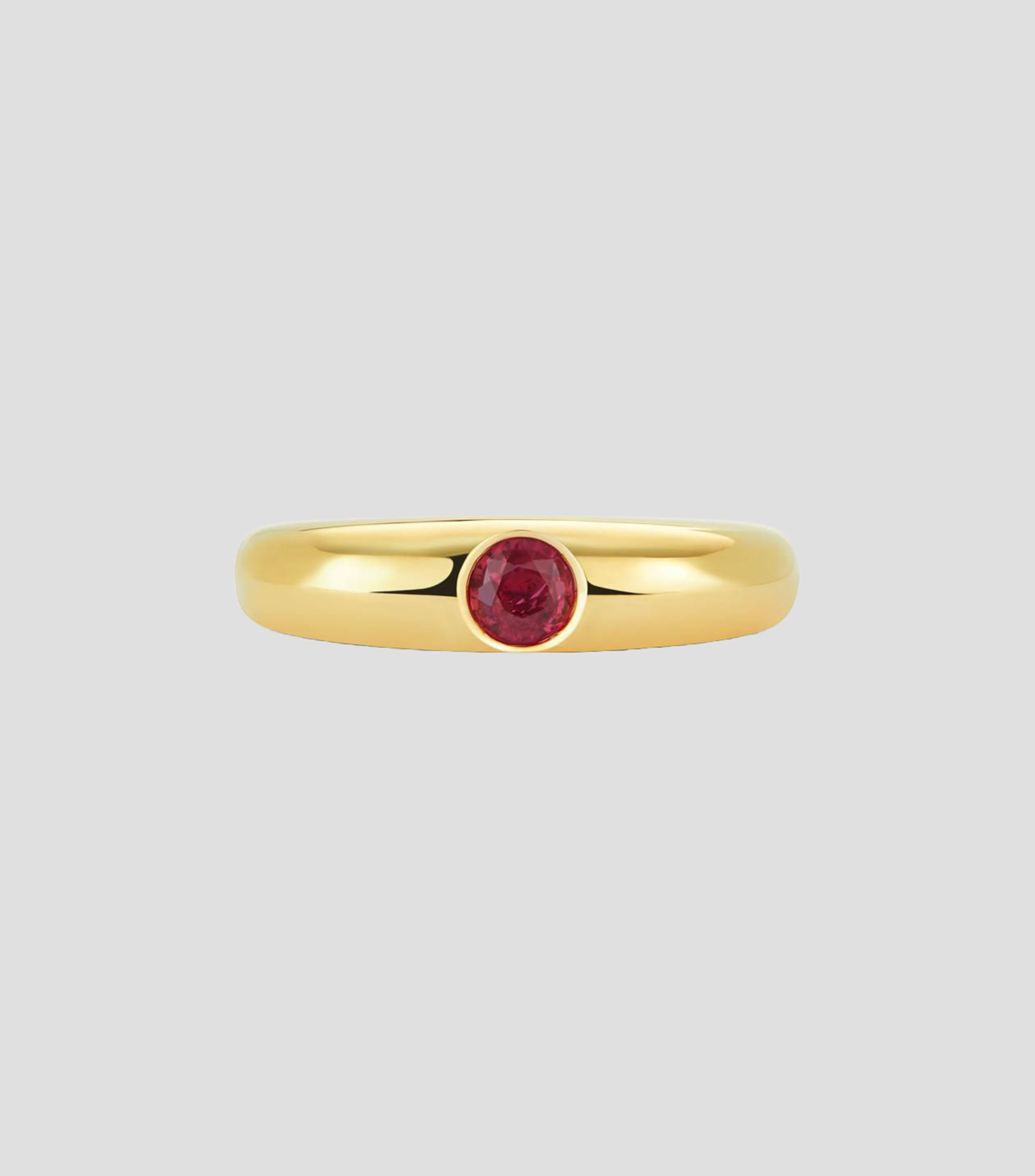 Anillo en oro amarillo de 18 kilates Suave con rubí Mujer