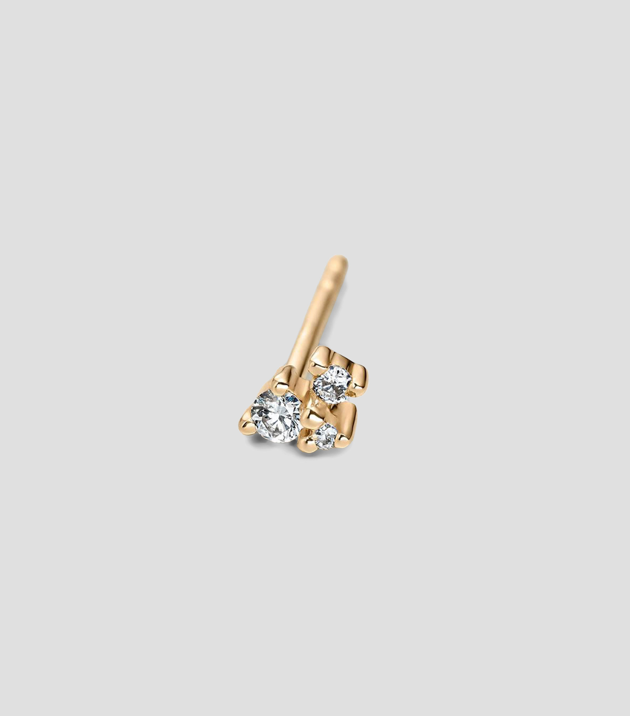 Pendiente individual en oro amarillo de 9 kilates con diamantes Mic Mujer