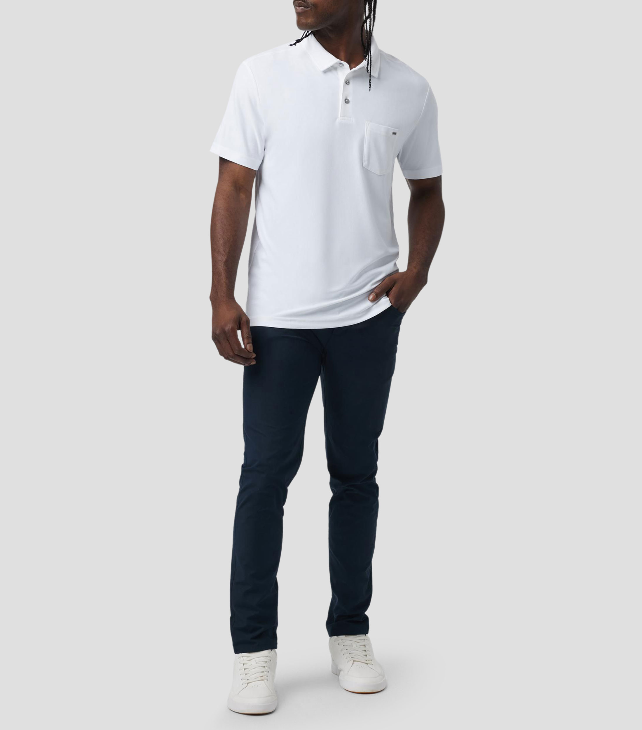 Playera tipo polo deportiva manga corta lisa Hombre