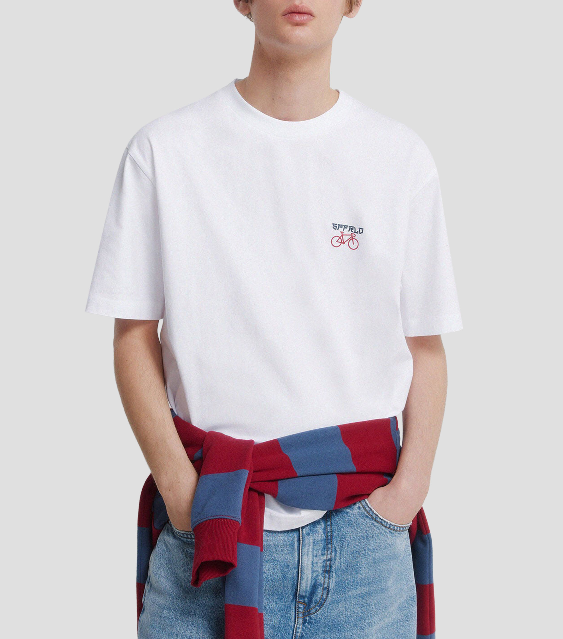 Playera cuello redondo manga corta con estampado Hombre