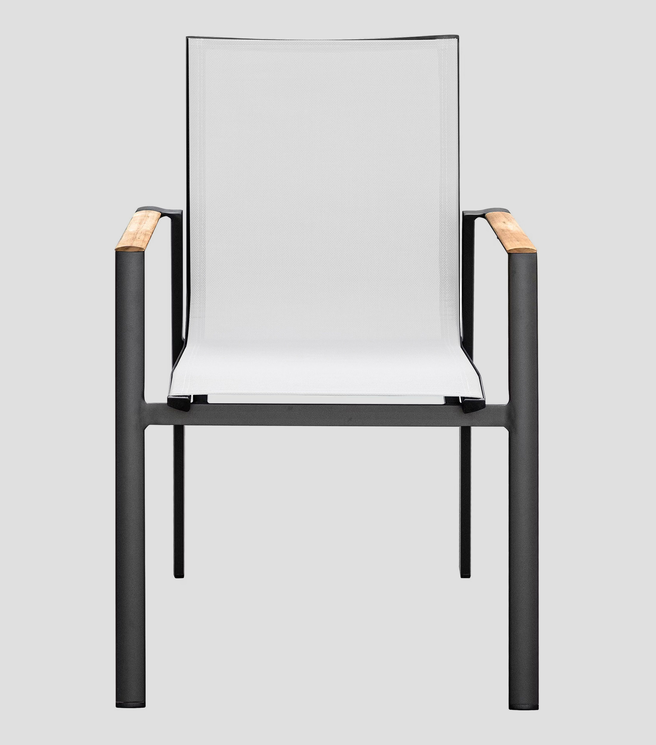 Silla de exterior en aluminio con madera