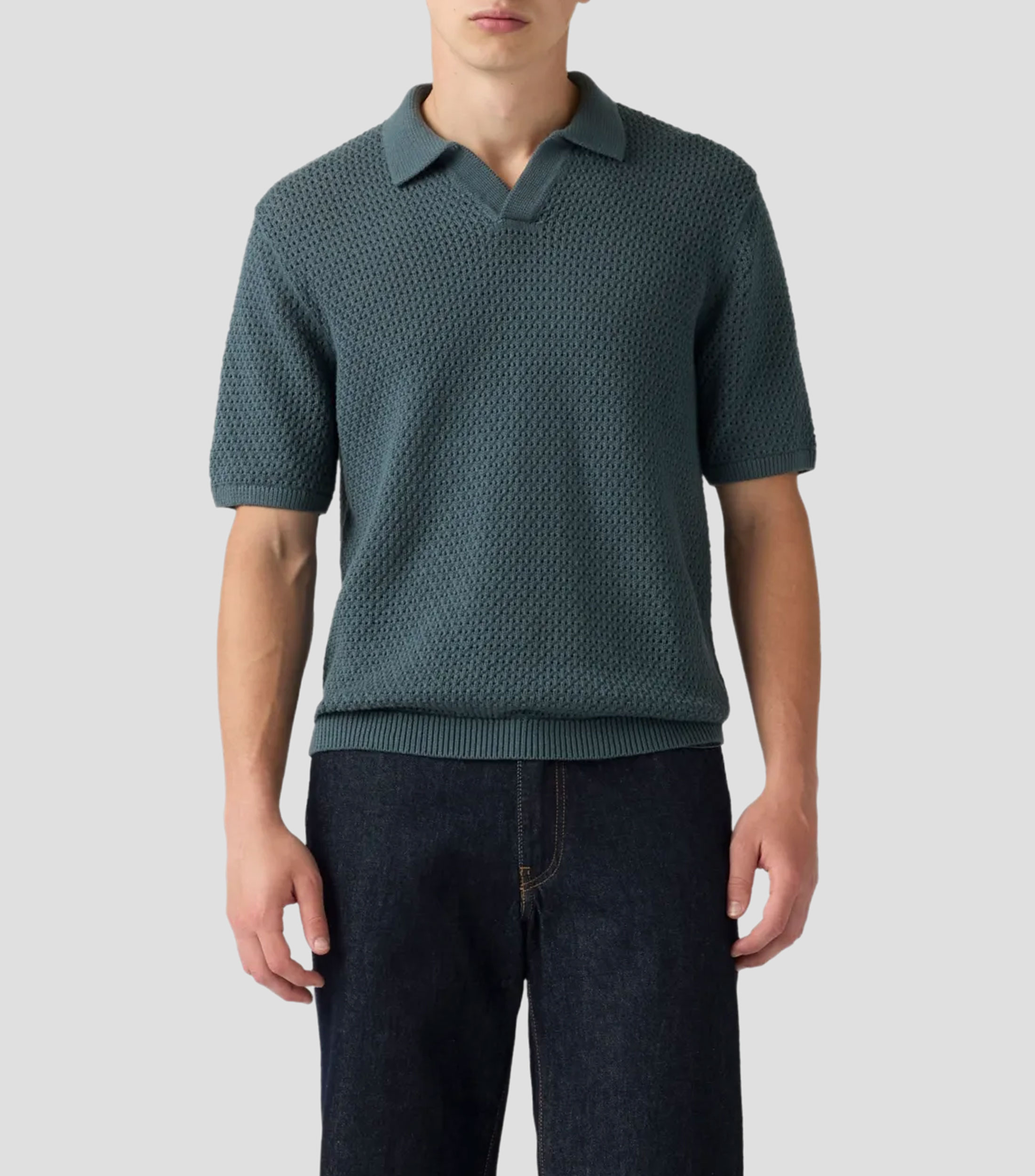 Playera tipo polo manga corta sólido Hombre