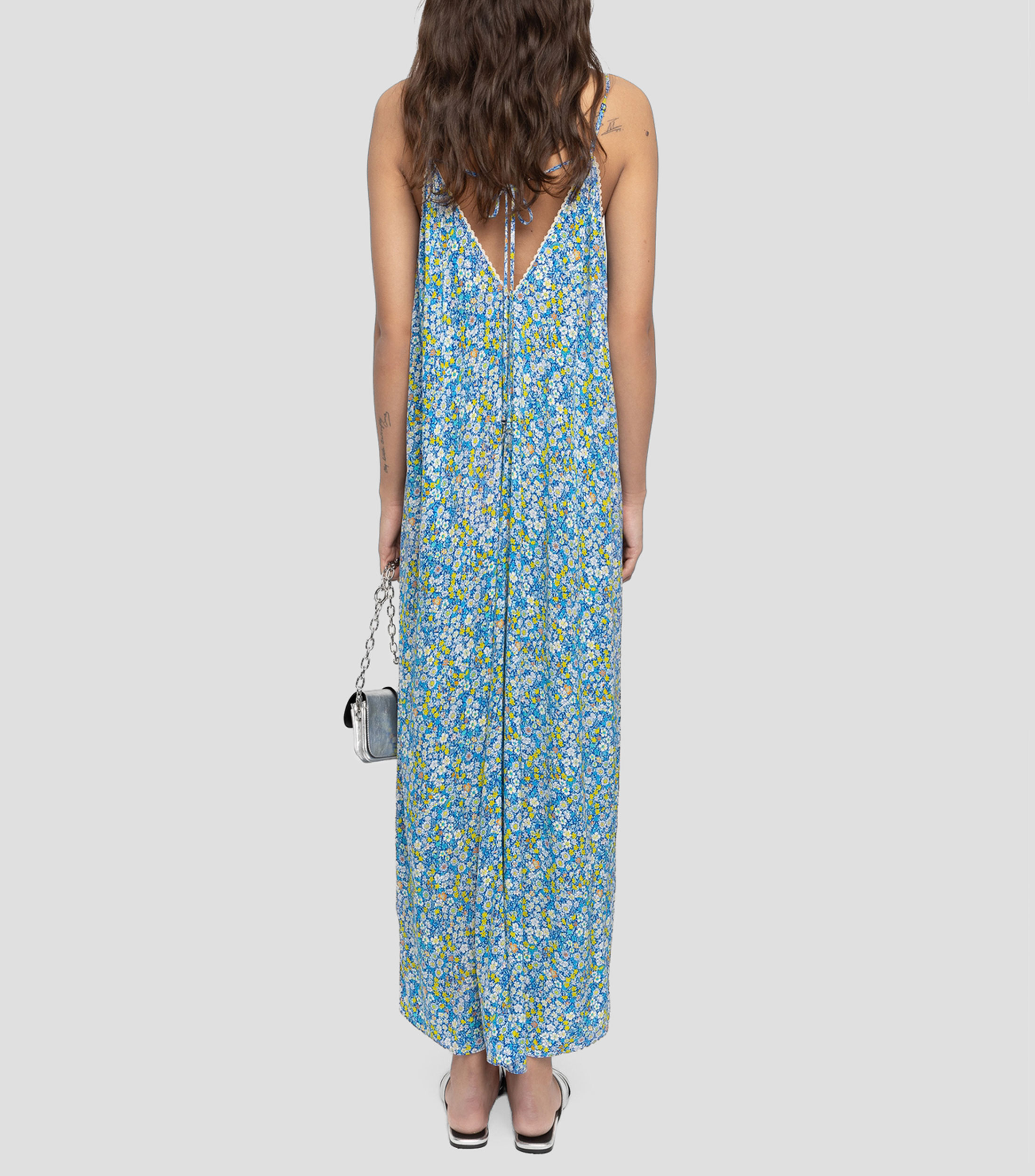 Vestido largo estampado Mujer