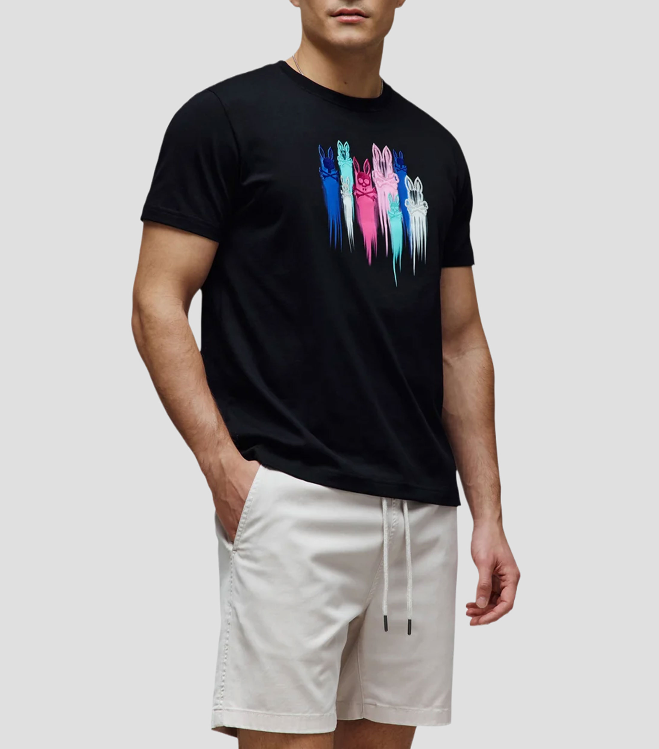 Playera cuello redondo manga corta estampada Hombre