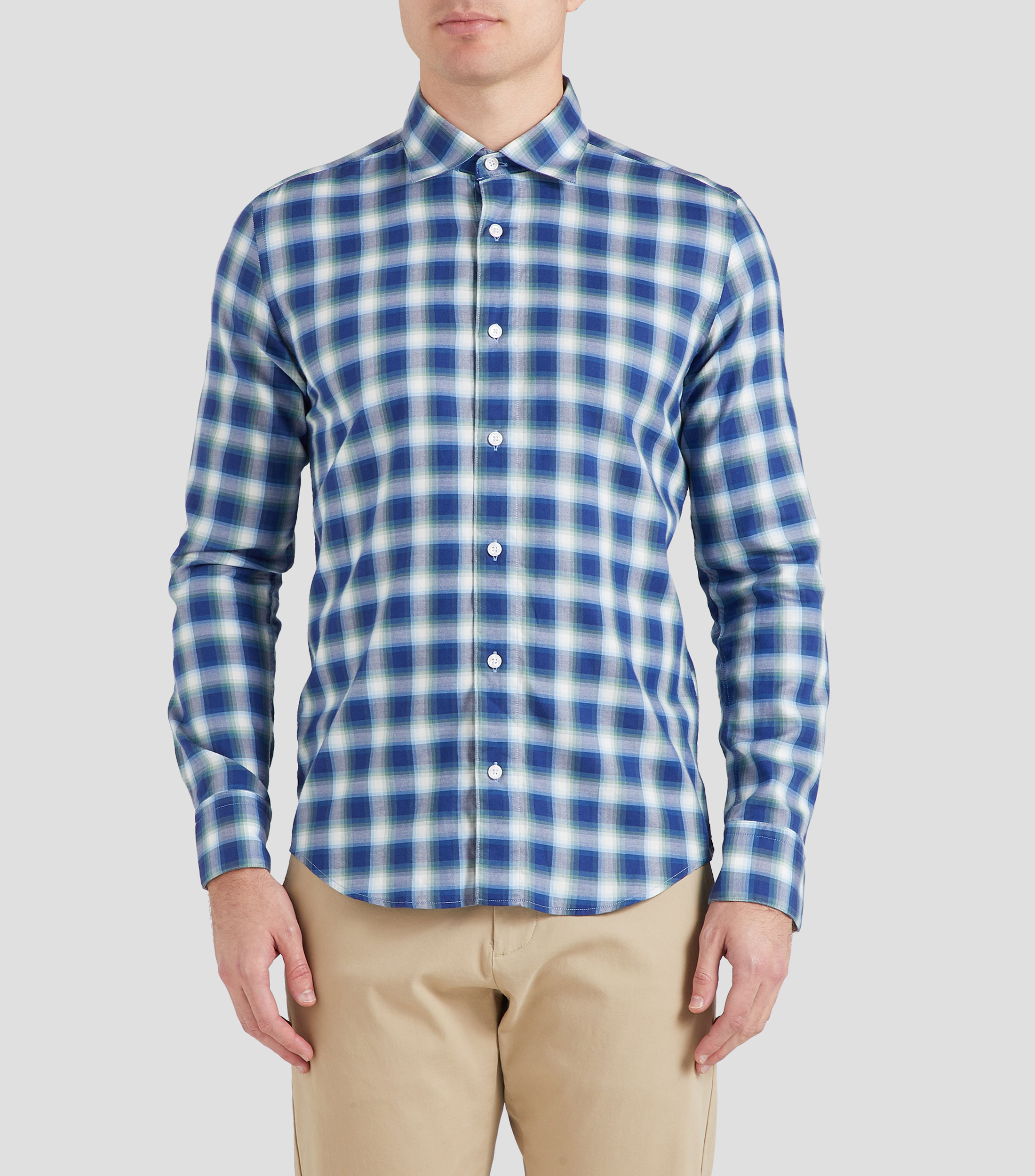 Camisa de cuadros con manga larga Hombre