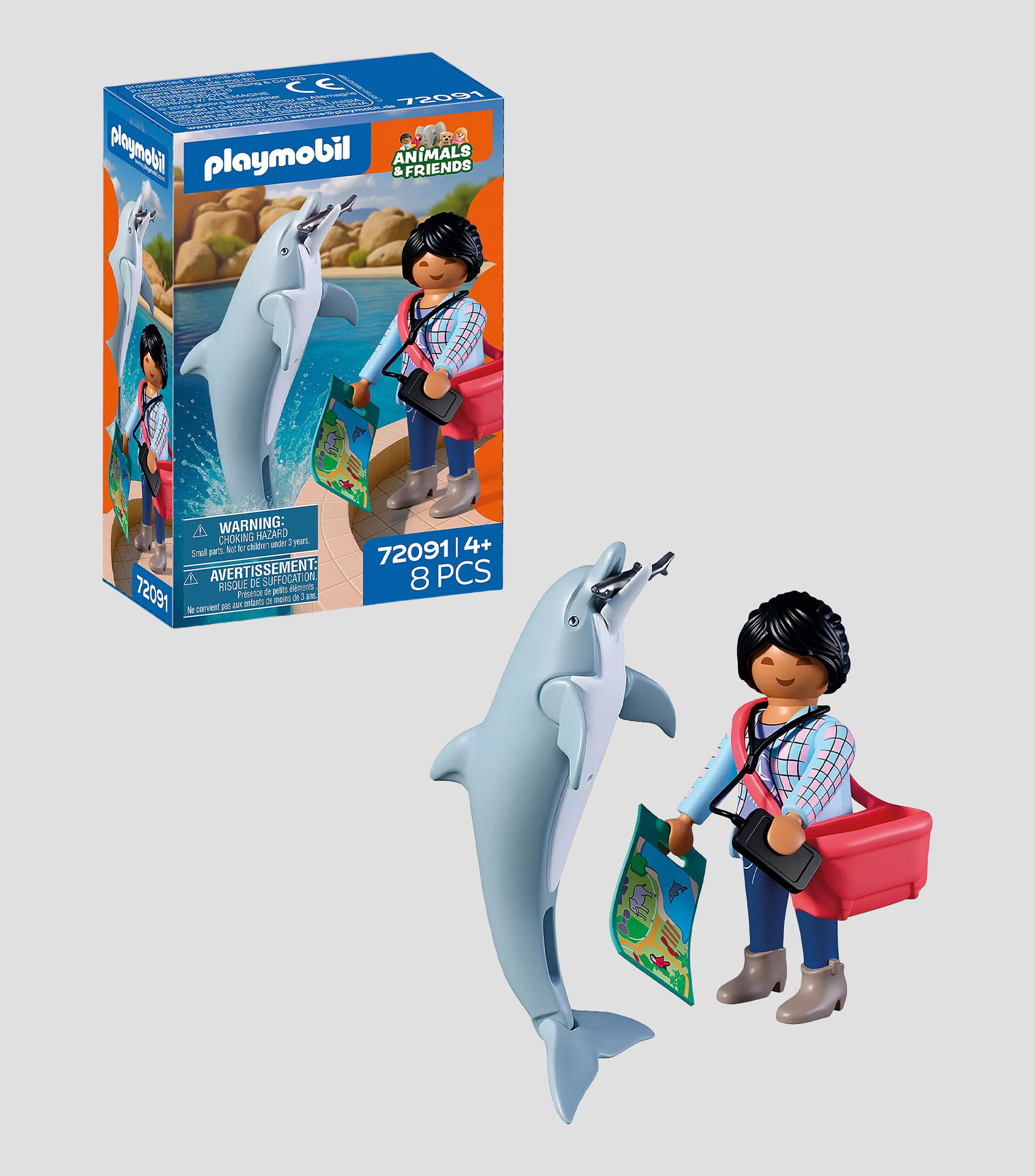 Playset Zoo: Delfín y visitante