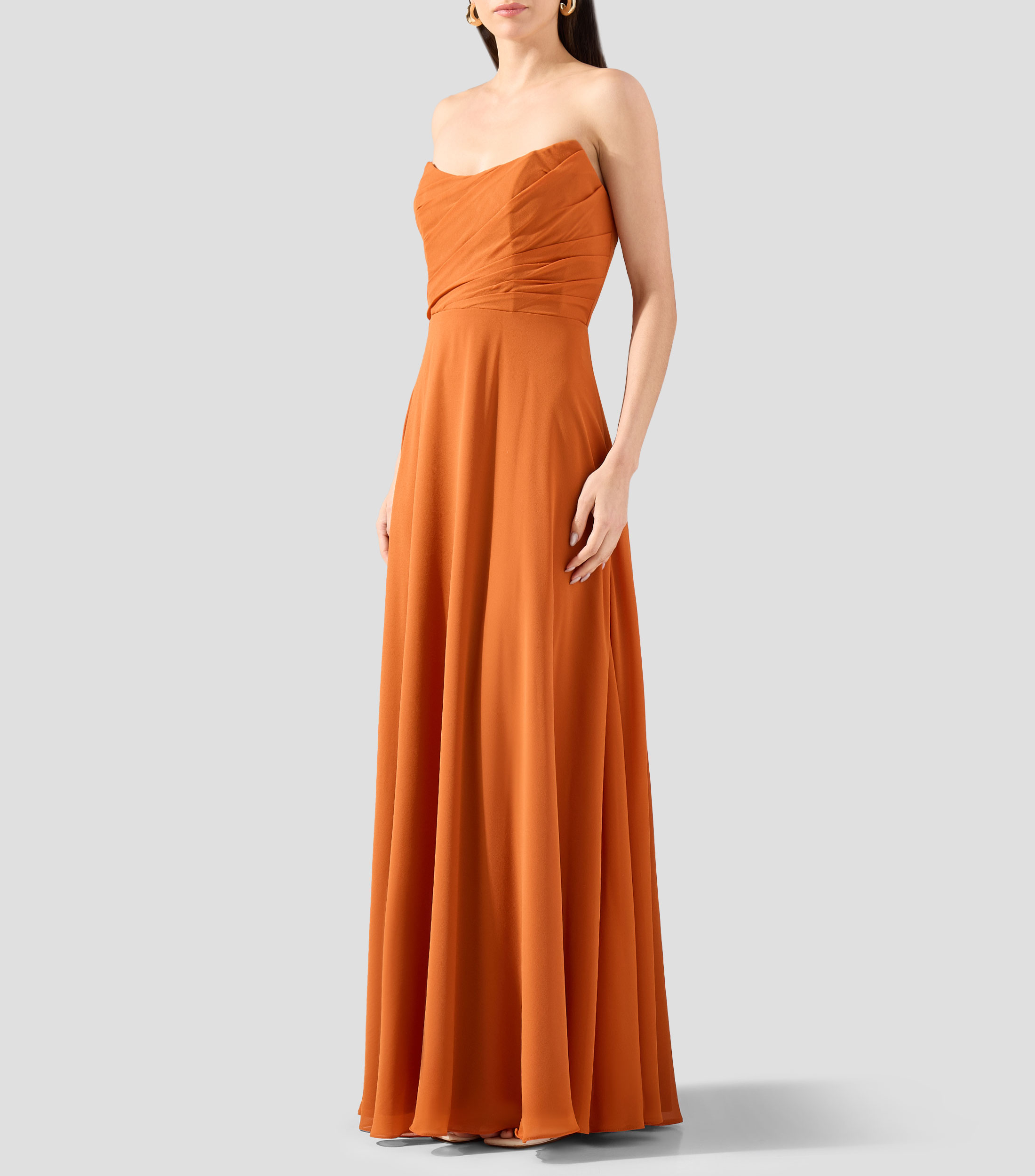 Vestido de fiesta largo liso Mujer