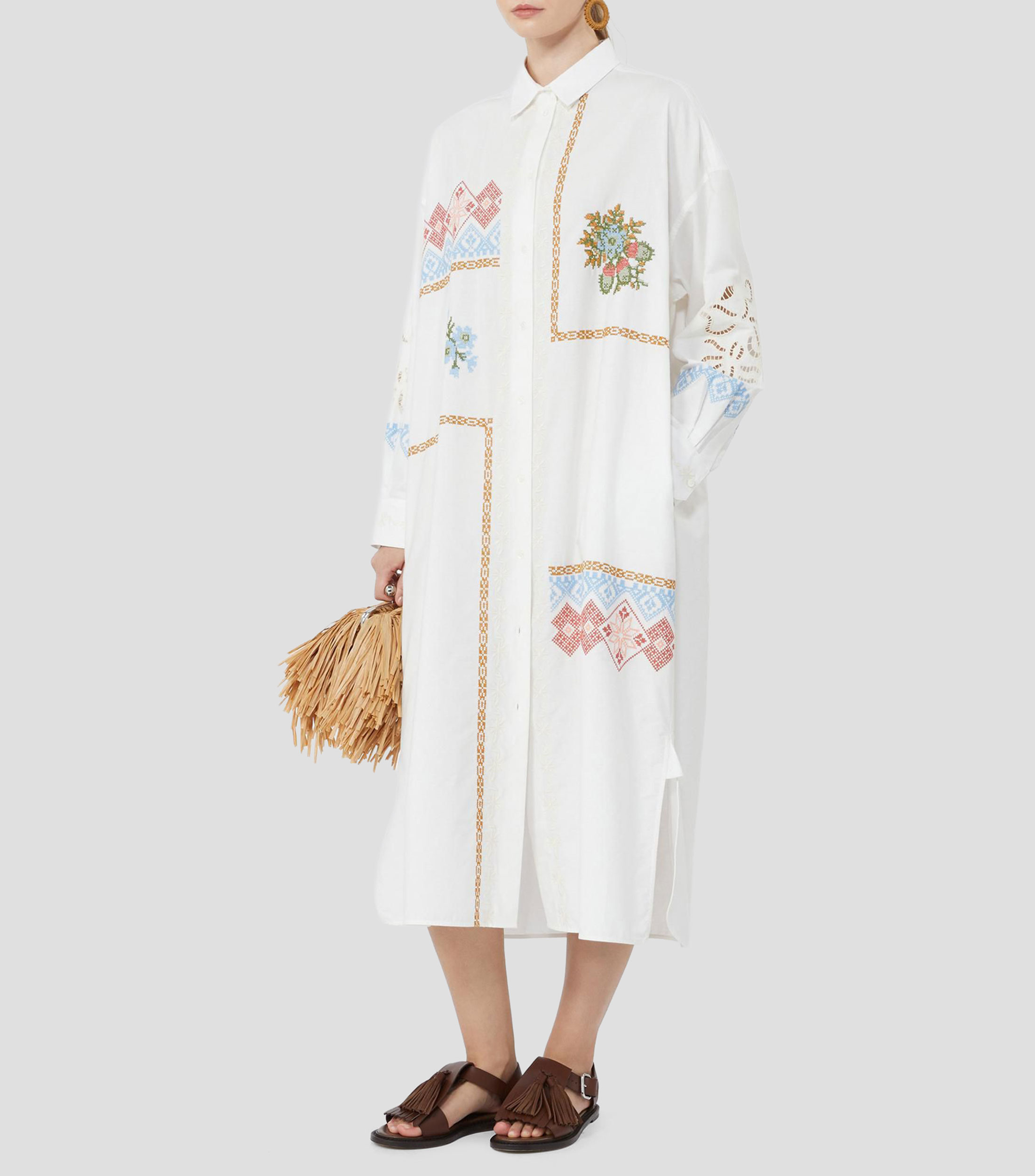 Vestido largo manga larga estampado Mujer