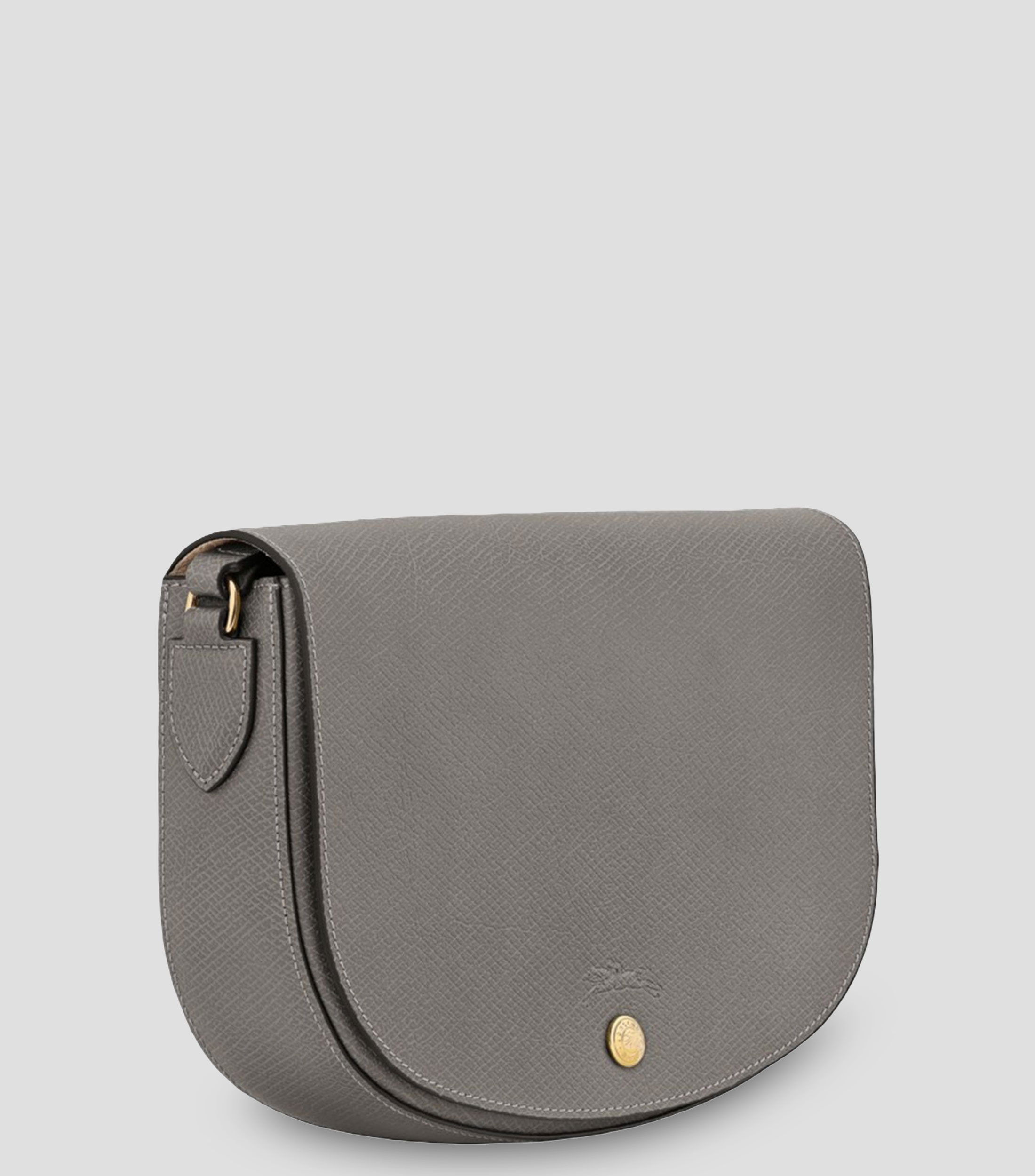Bolsa Crossbody en piel gris microdiseño Mujer