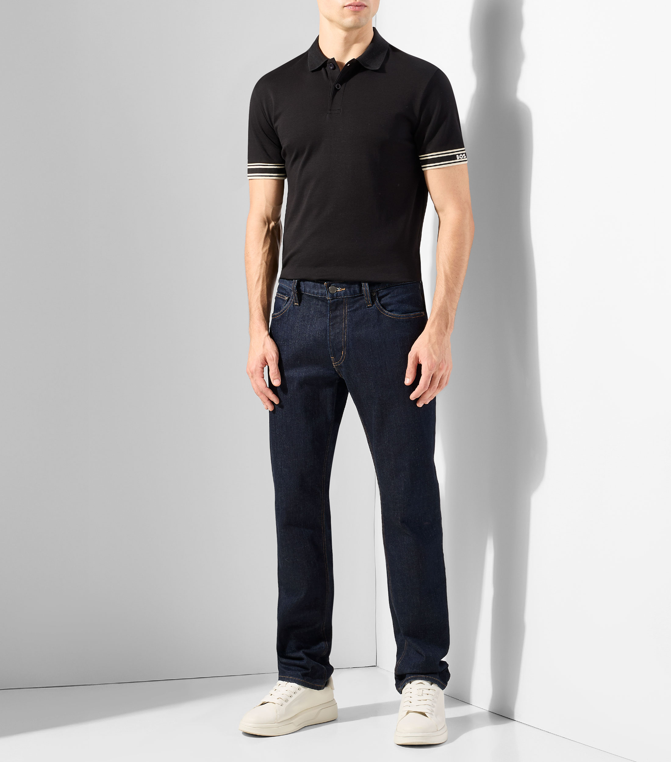 Playera tipo polo de manga corta lisa Hombre