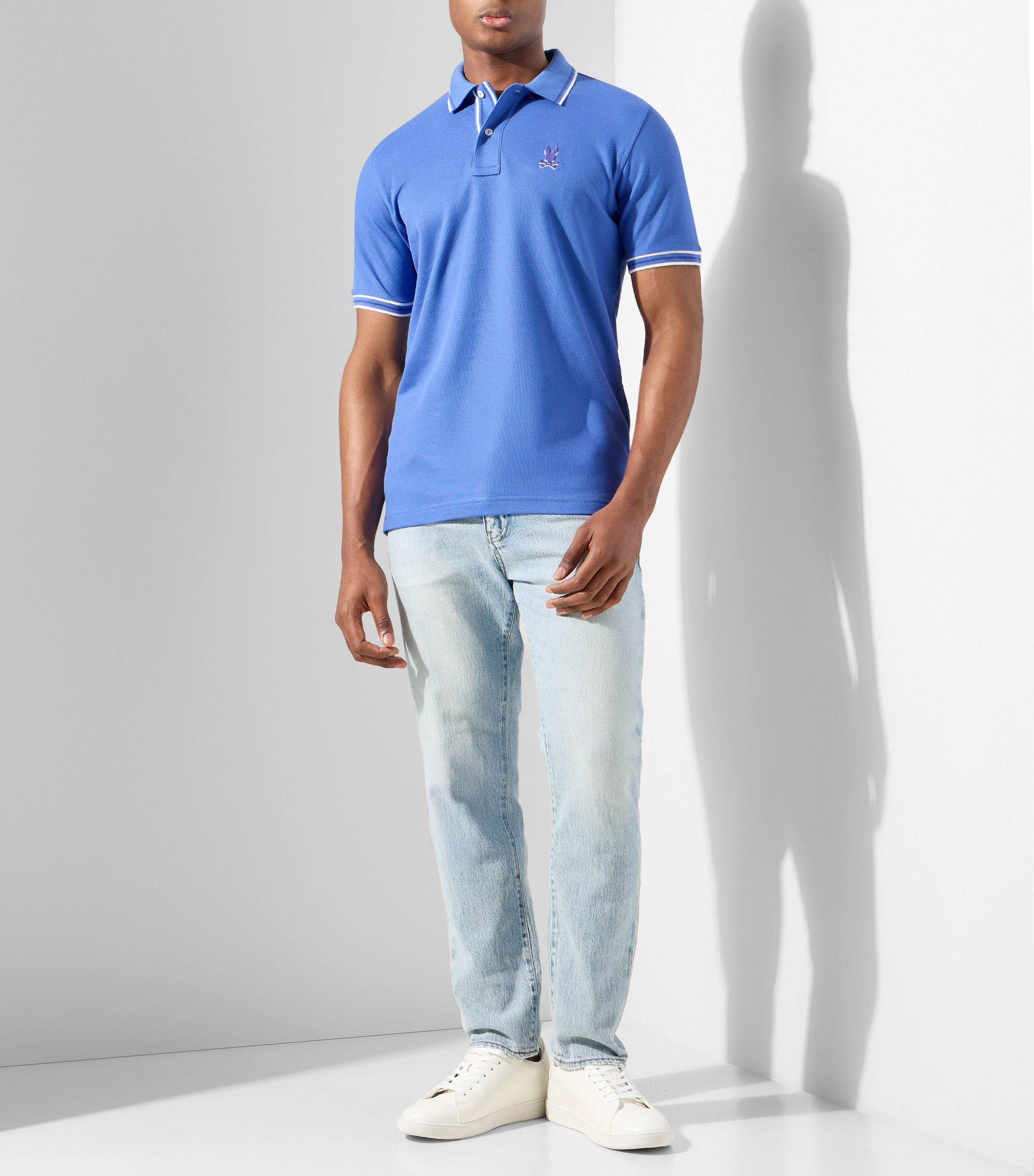 Playera tipo polo manga corta lisa Hombre
