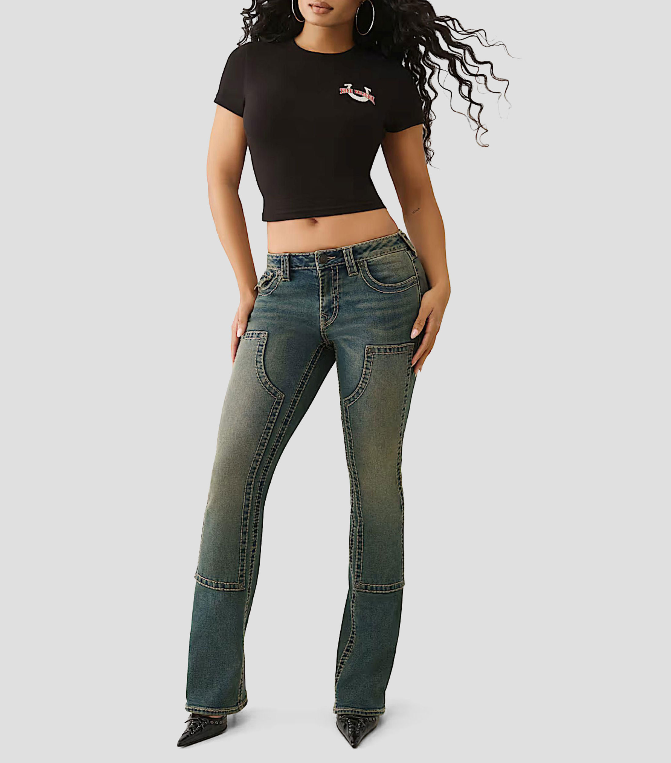 Playera cuello redondo manga corta lisa Mujer