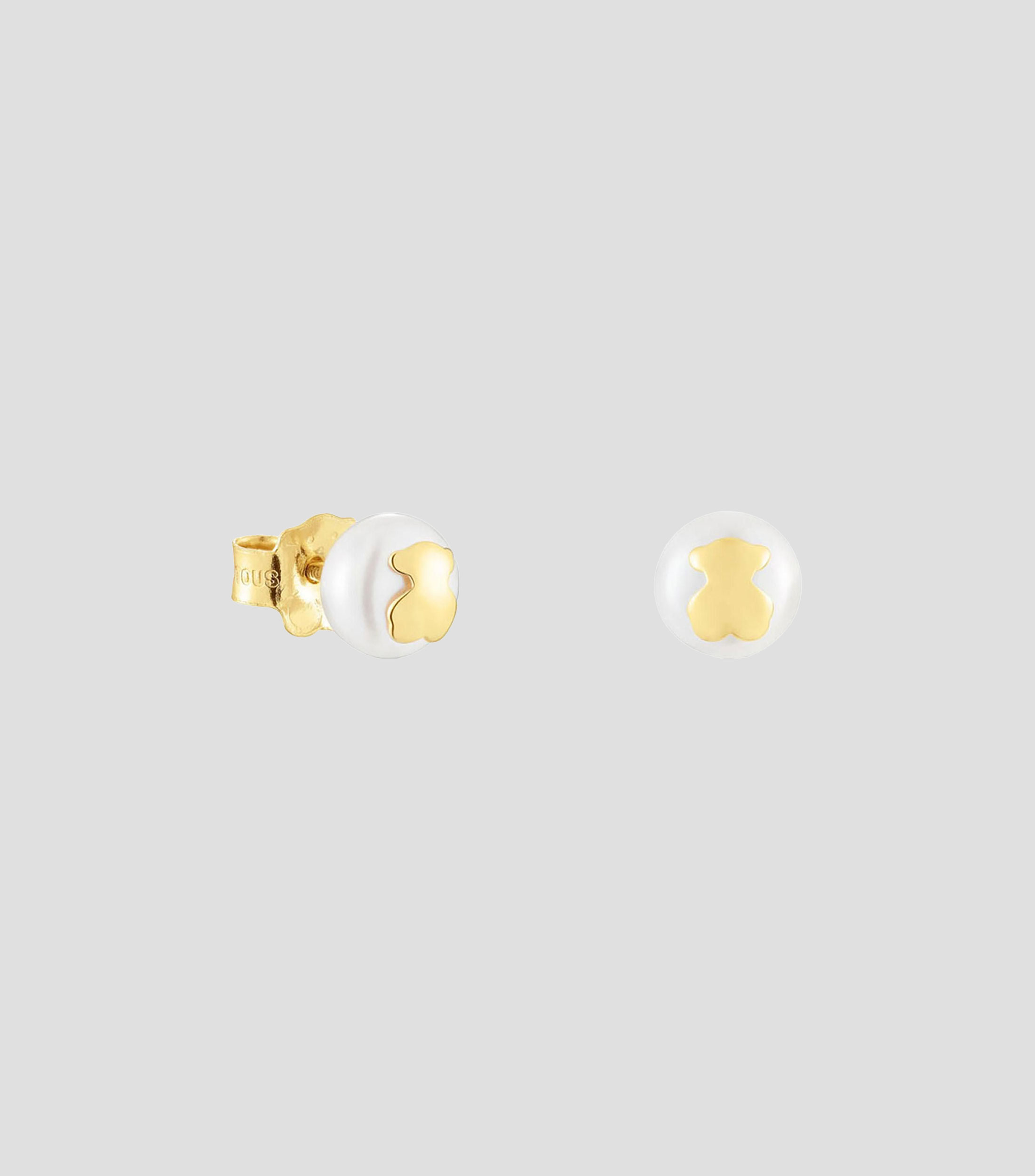 Aretes en oro amarillo de 18 kilates con perla Sweet Dolls Mujer