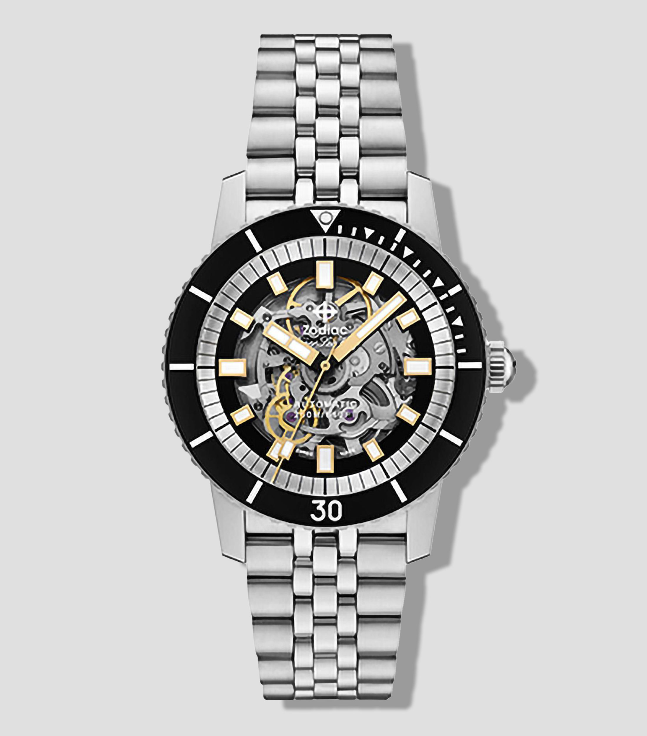 Reloj para Hombre Compression Diver Deportivo Plateado, Negro