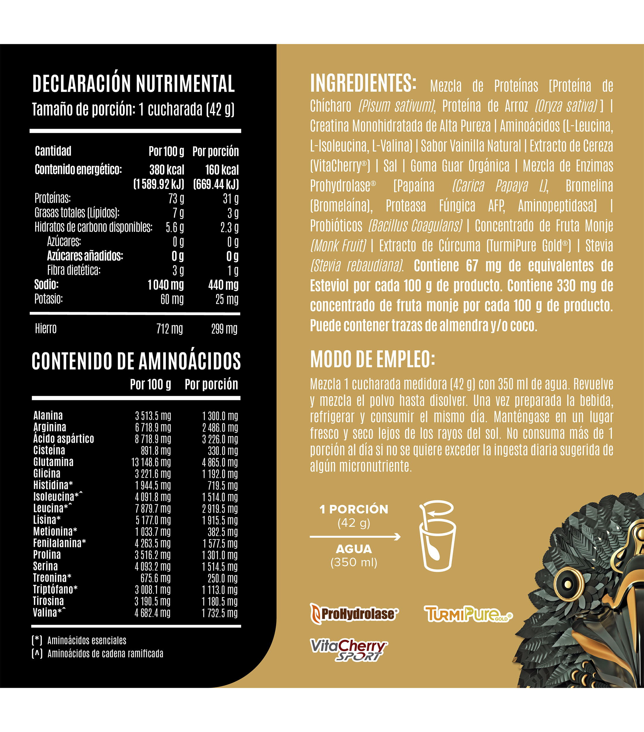 Proteína vegetal Falcon Performance Golden Vanilla, 1140 g