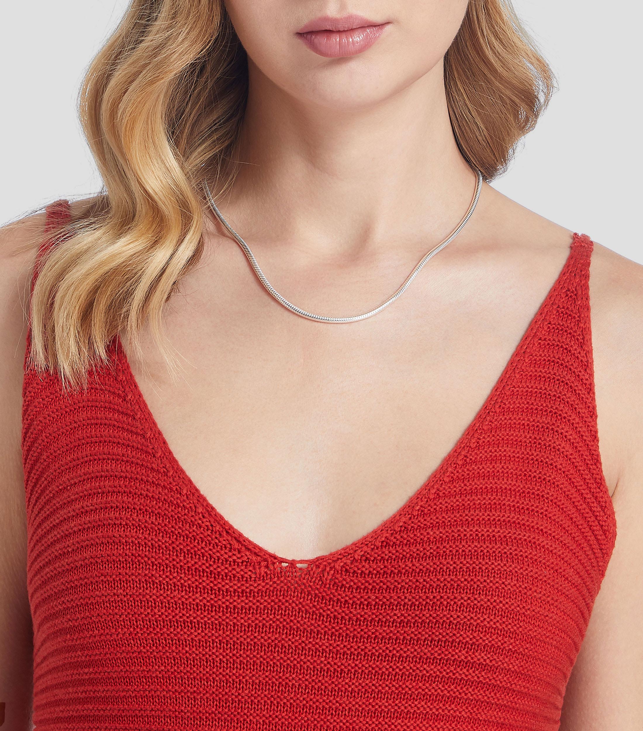 Collar en plata tipo serpiente Mujer