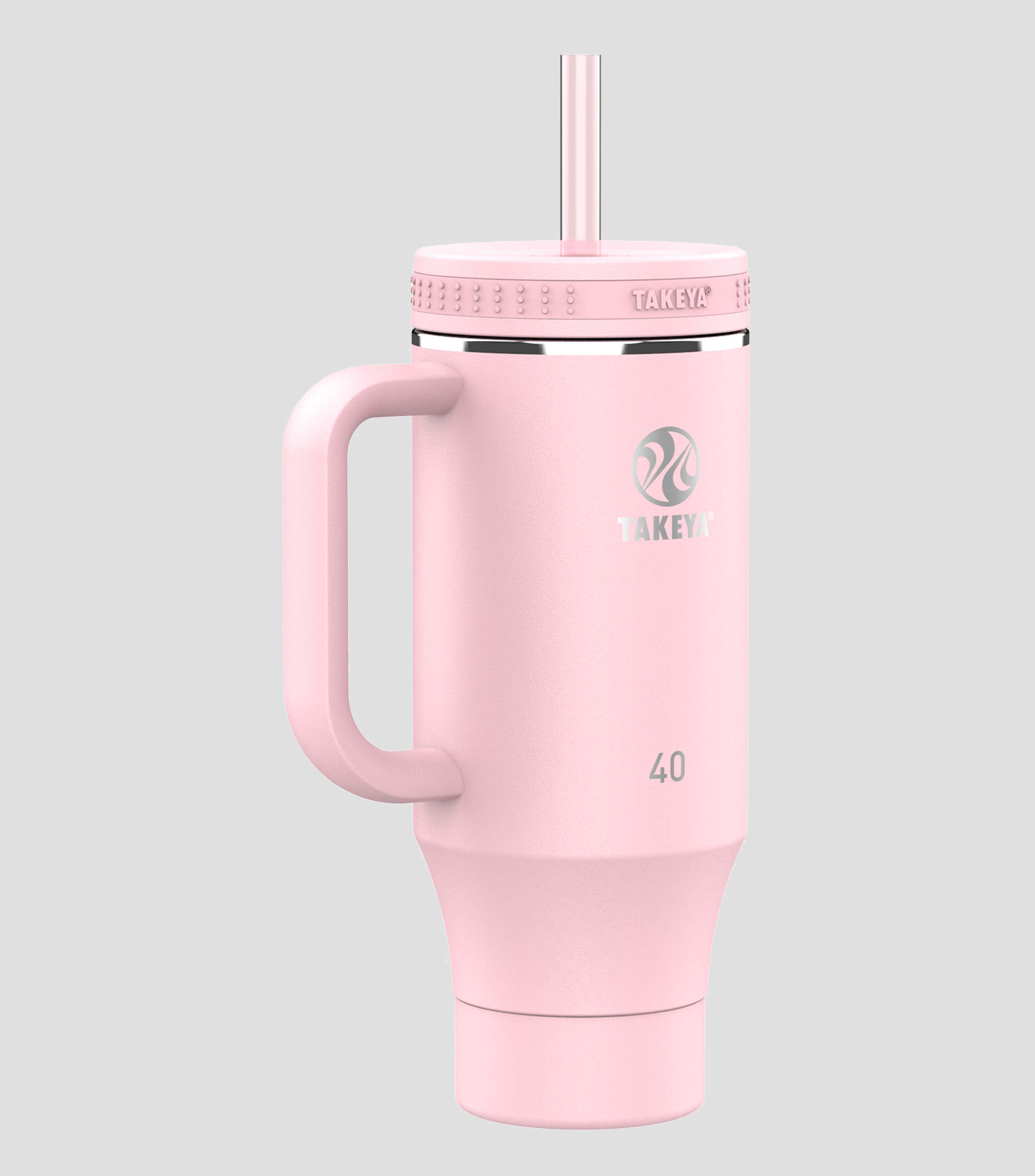 Termo con Popote 1.2 L con asa Rosa claro