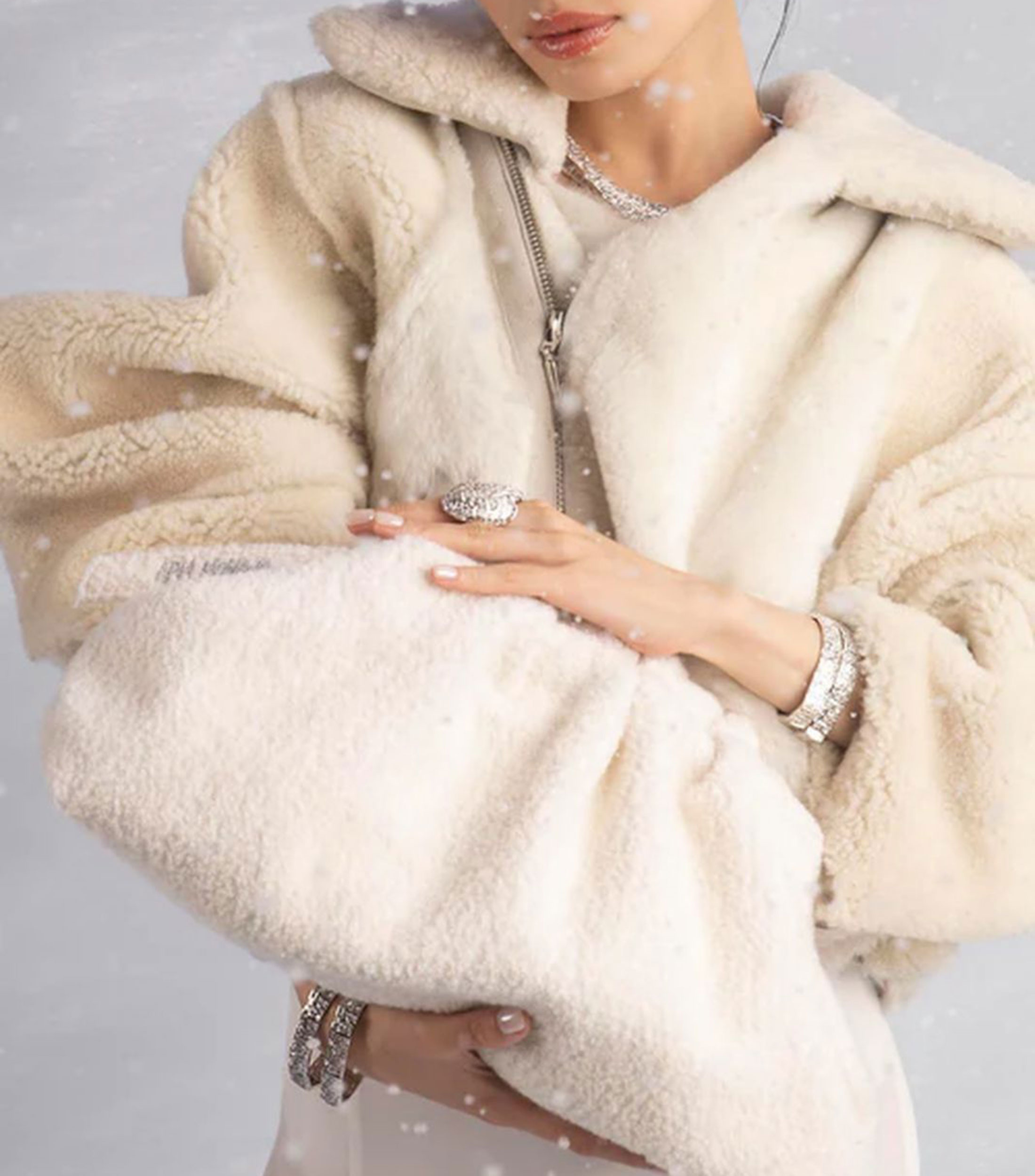 Bolsa clutch blanca Hiver lisa Mujer