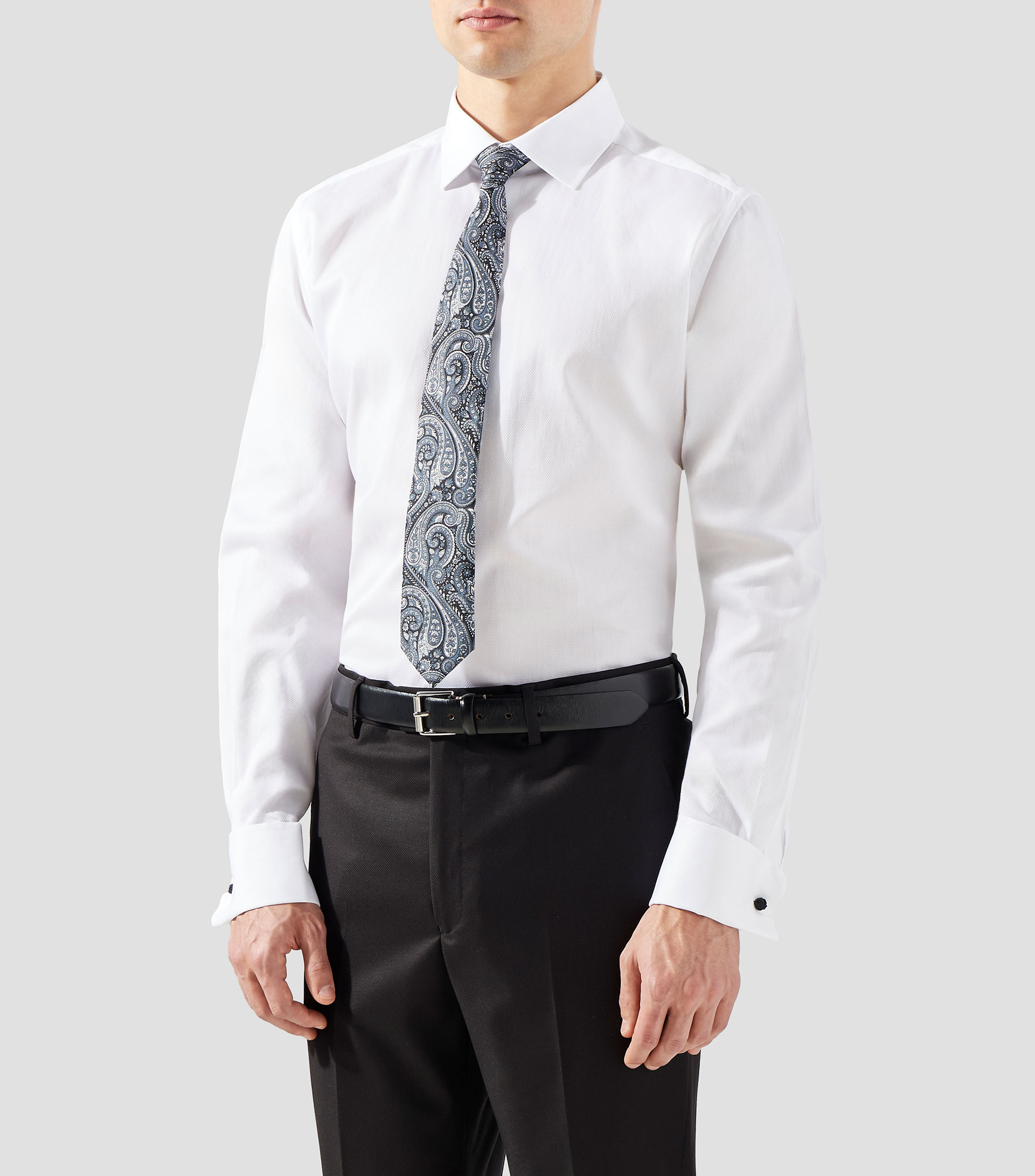 Camisa de vestir manga larga lisa Hombre