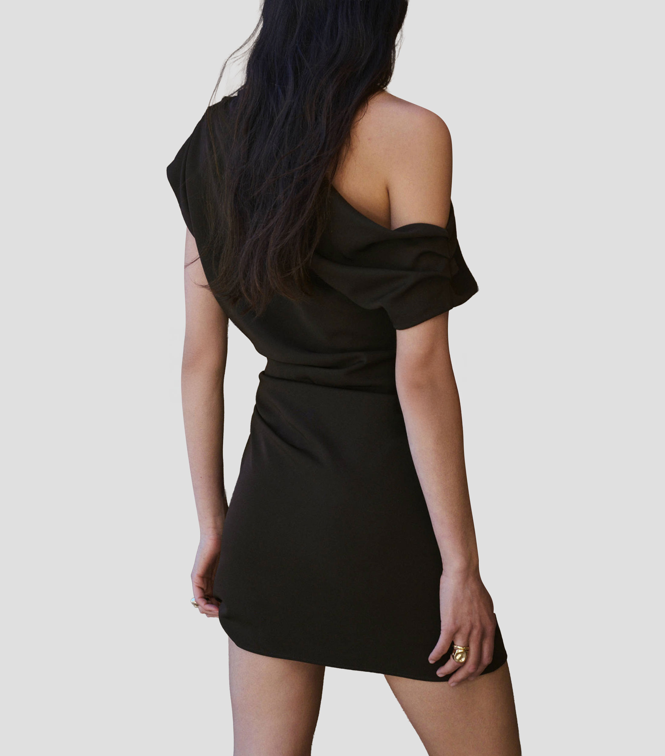 Vestido corto liso Mujer
