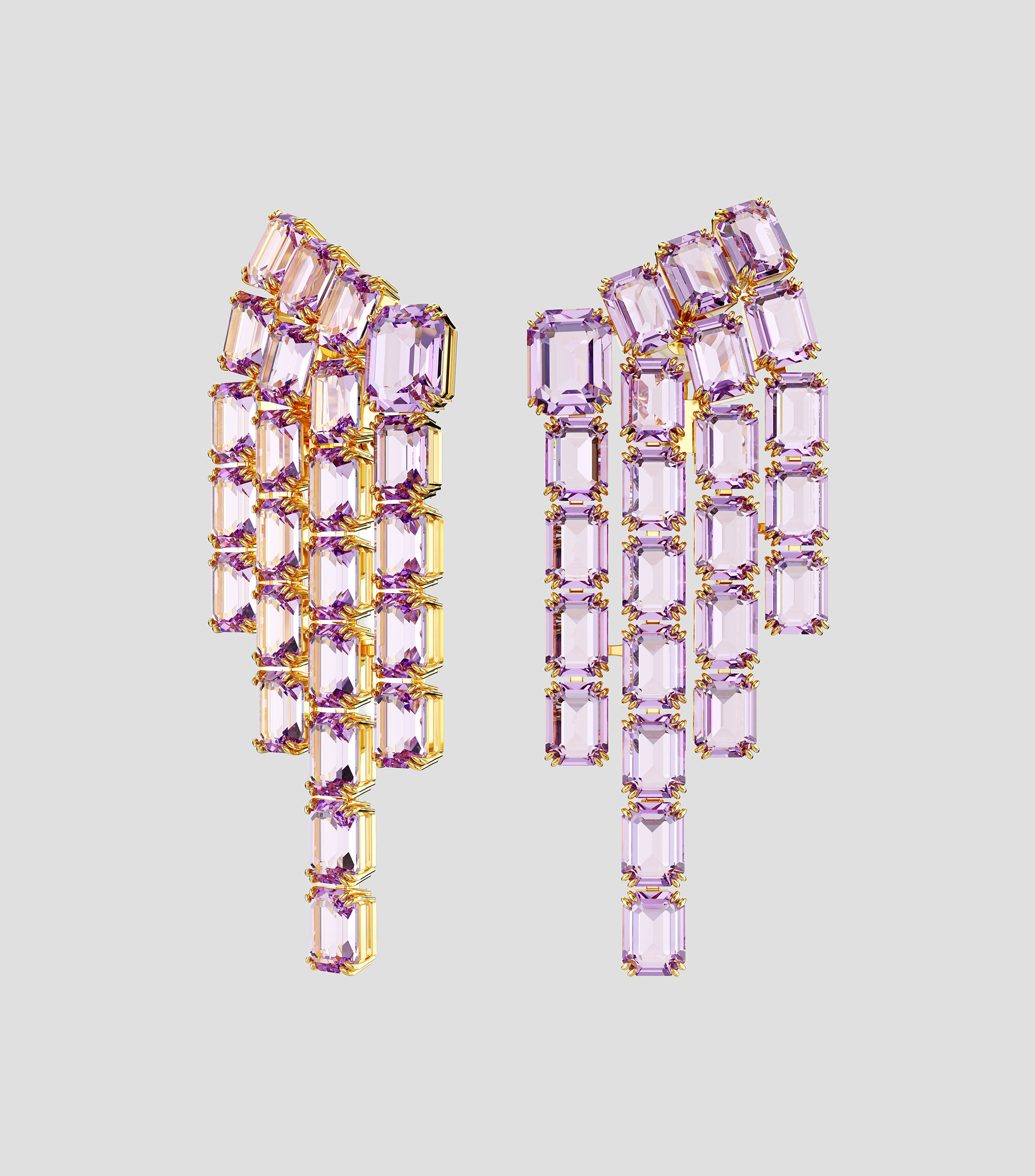 Aretes con cristales rosados Millenia Mujer