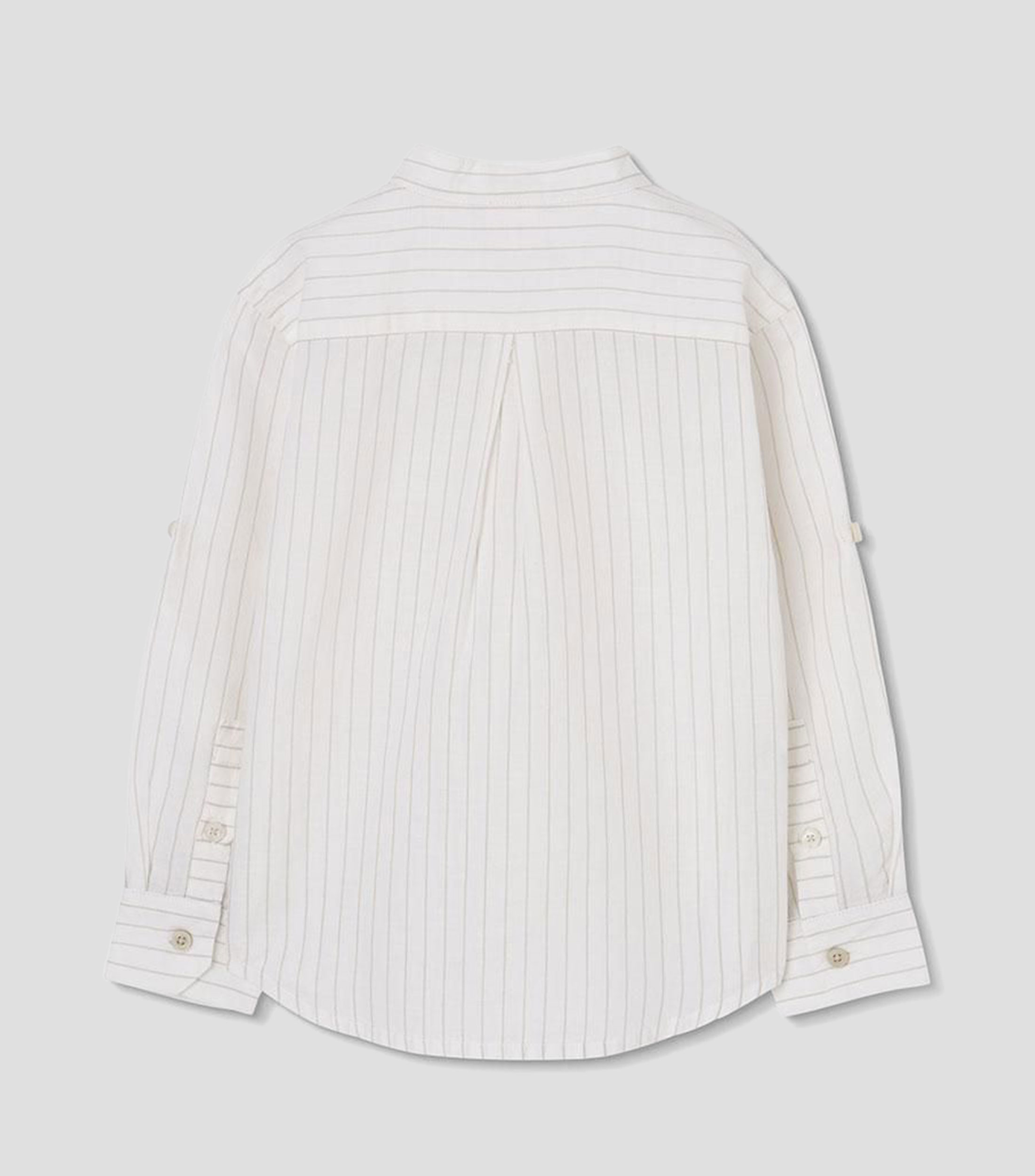 Camisa con rayas cuello mao manga larga Niño