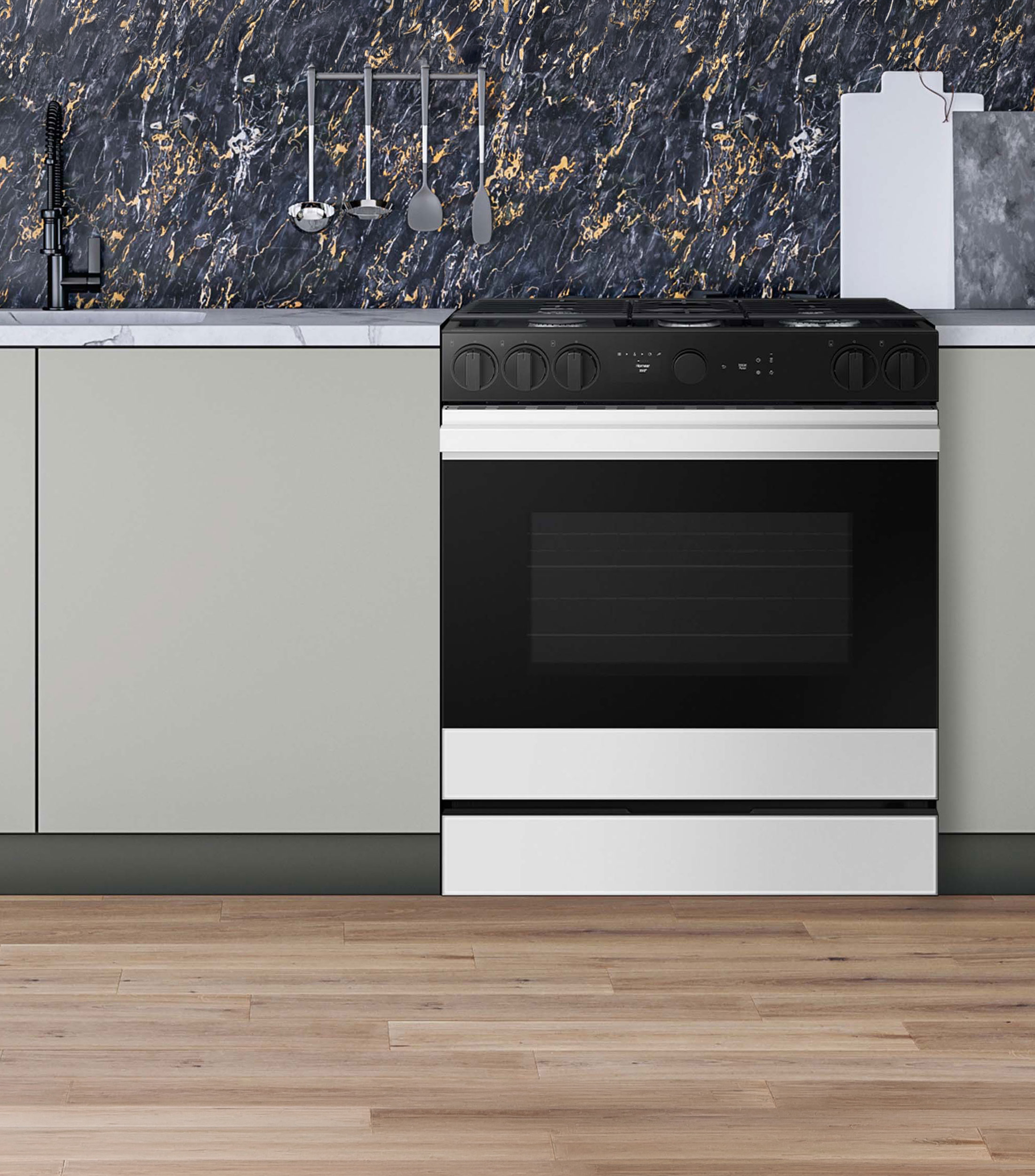Estufa de Piso Bespoke de Gas LP 30 Blanco