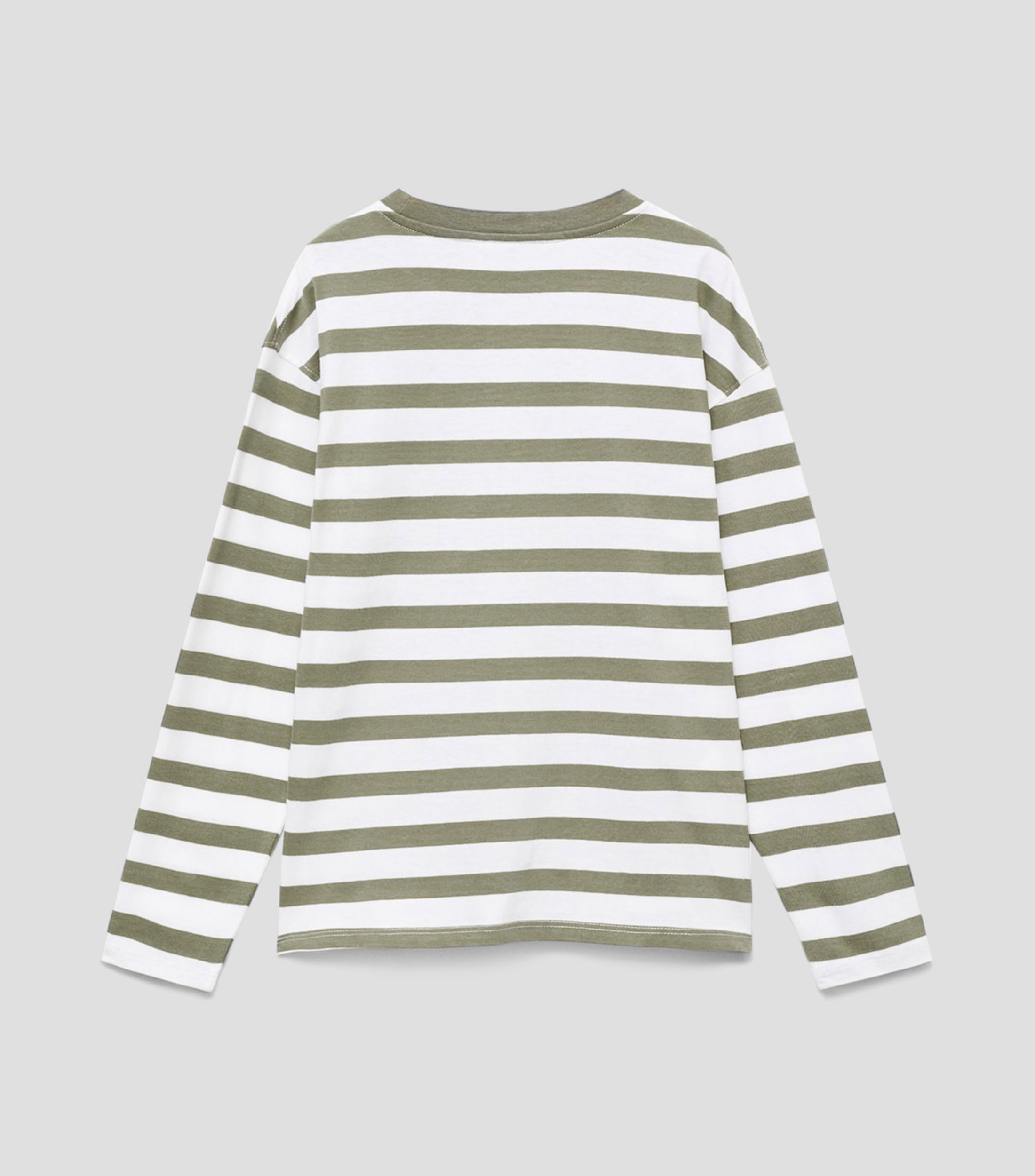 Playera de cuello redondo con manga larga y rayas Niño