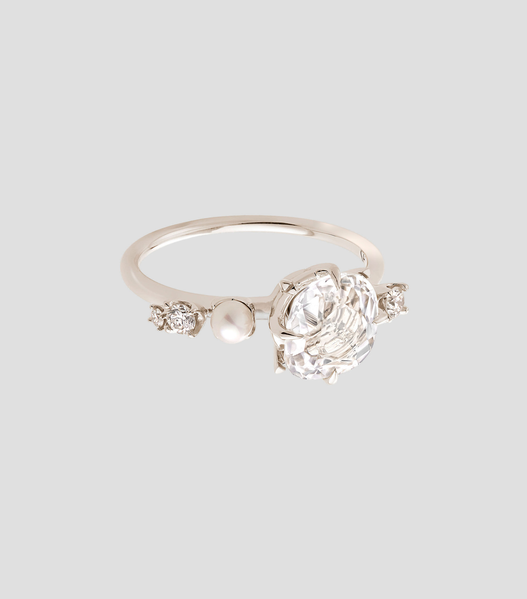 Anillo en oro blanco de 18 kilates Gravity Constellation Mujer
