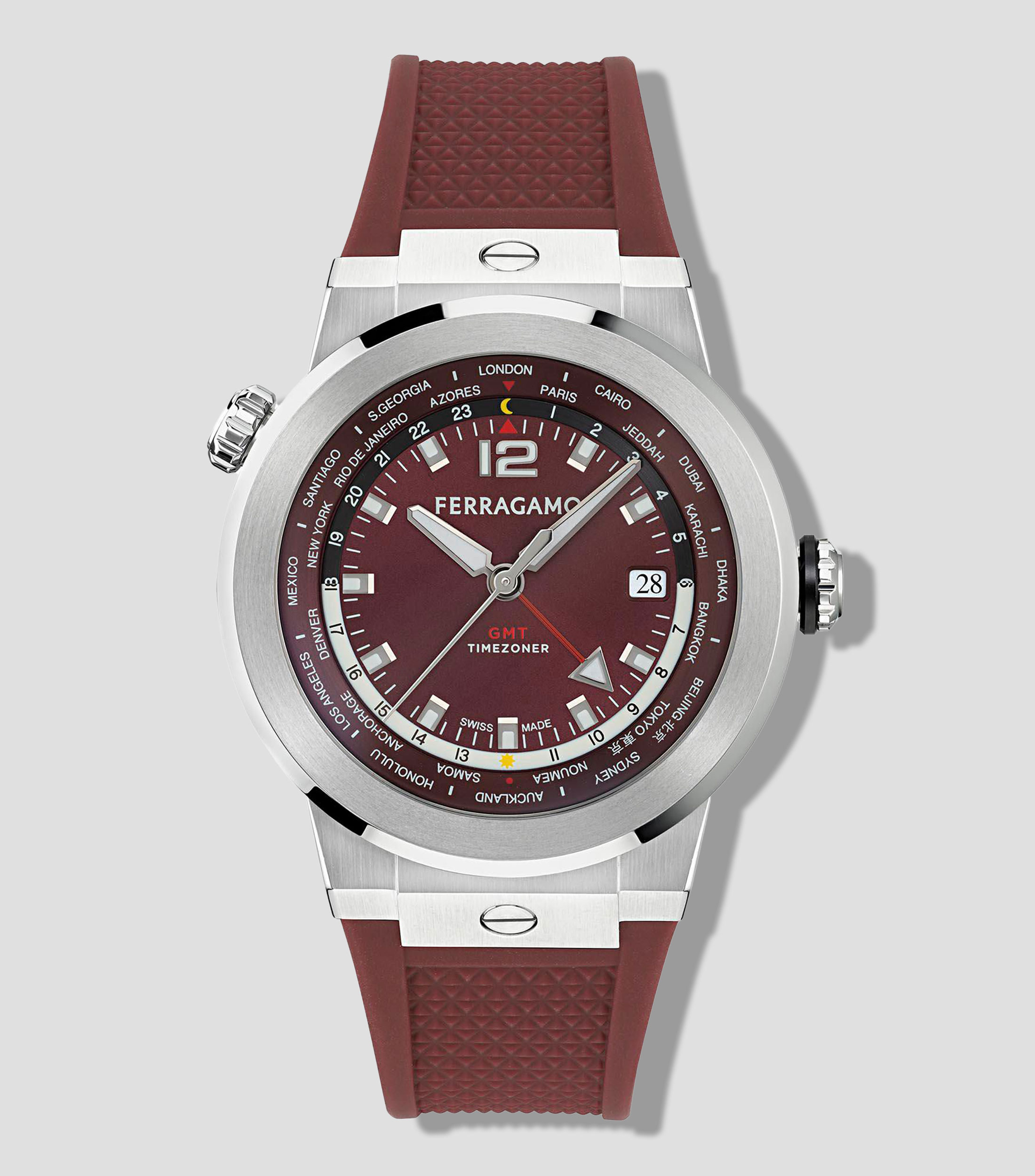 Reloj para Hombre F-80 GMT Worldtime casual, Vino