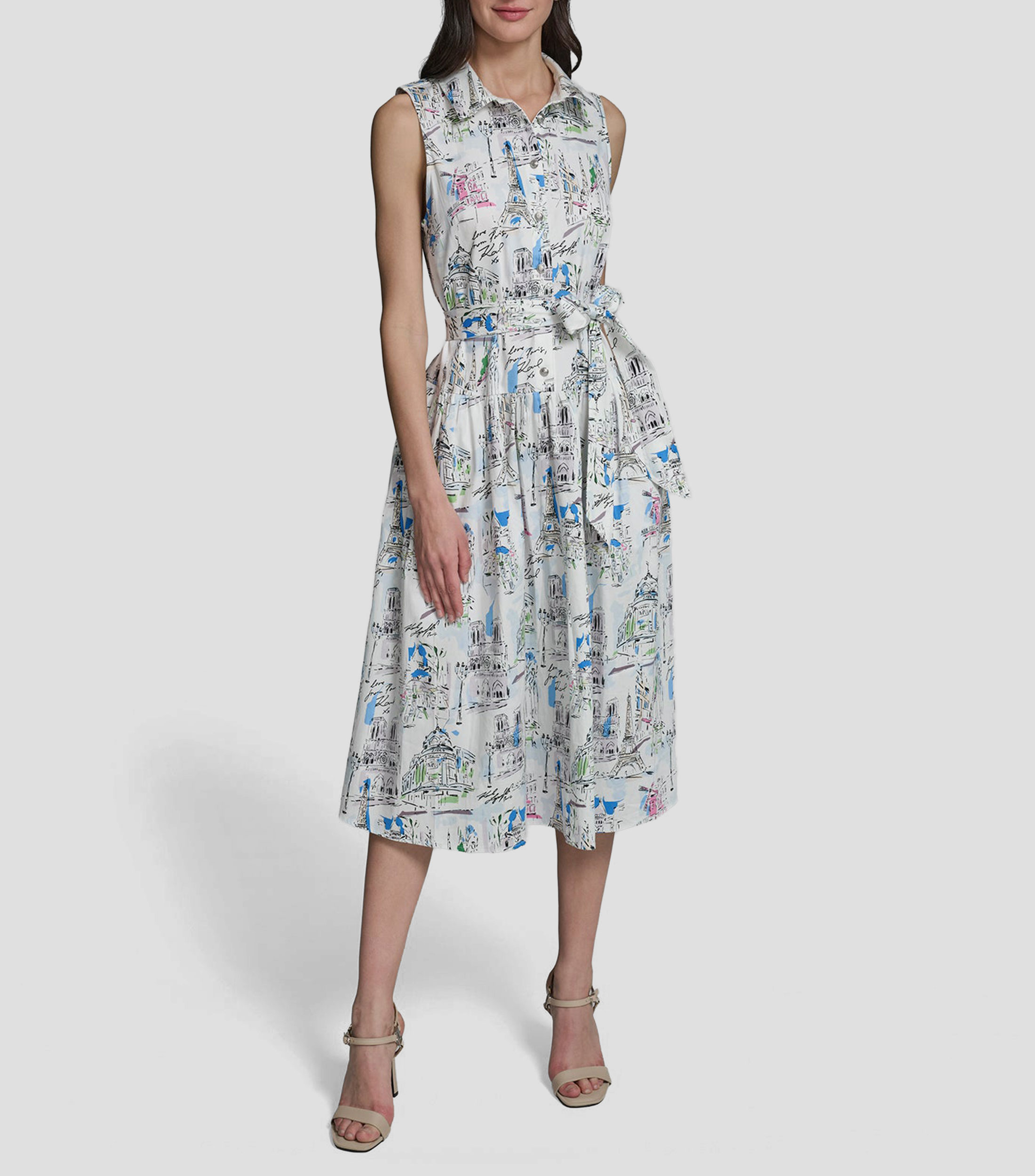 Vestido midi estampado Mujer