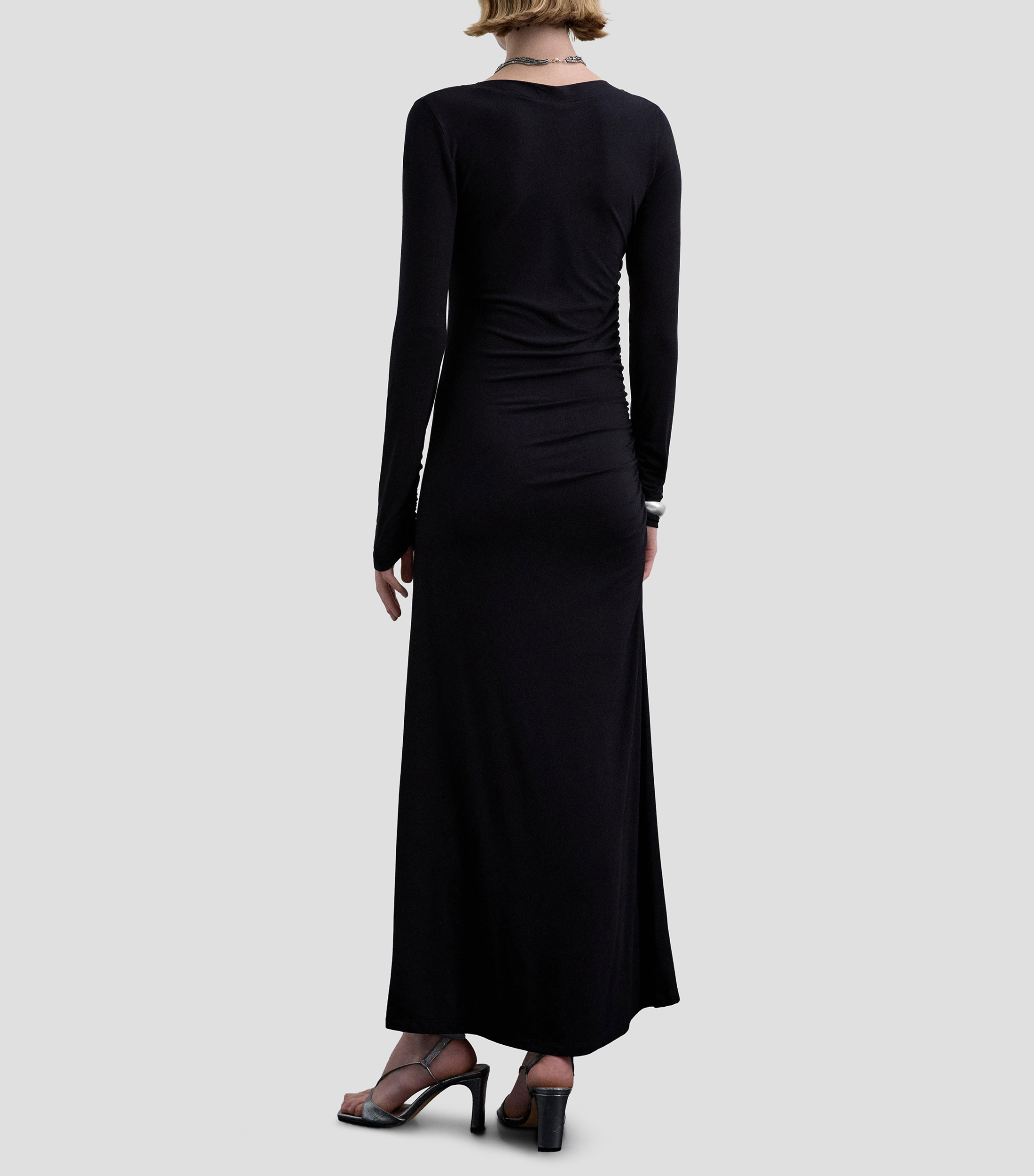 Vestido largo manga larga liso Mujer