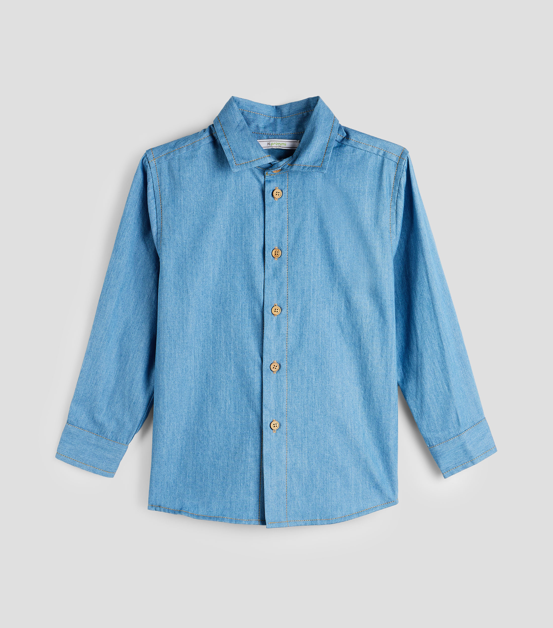 Camisa lisa con manga larga Bebé