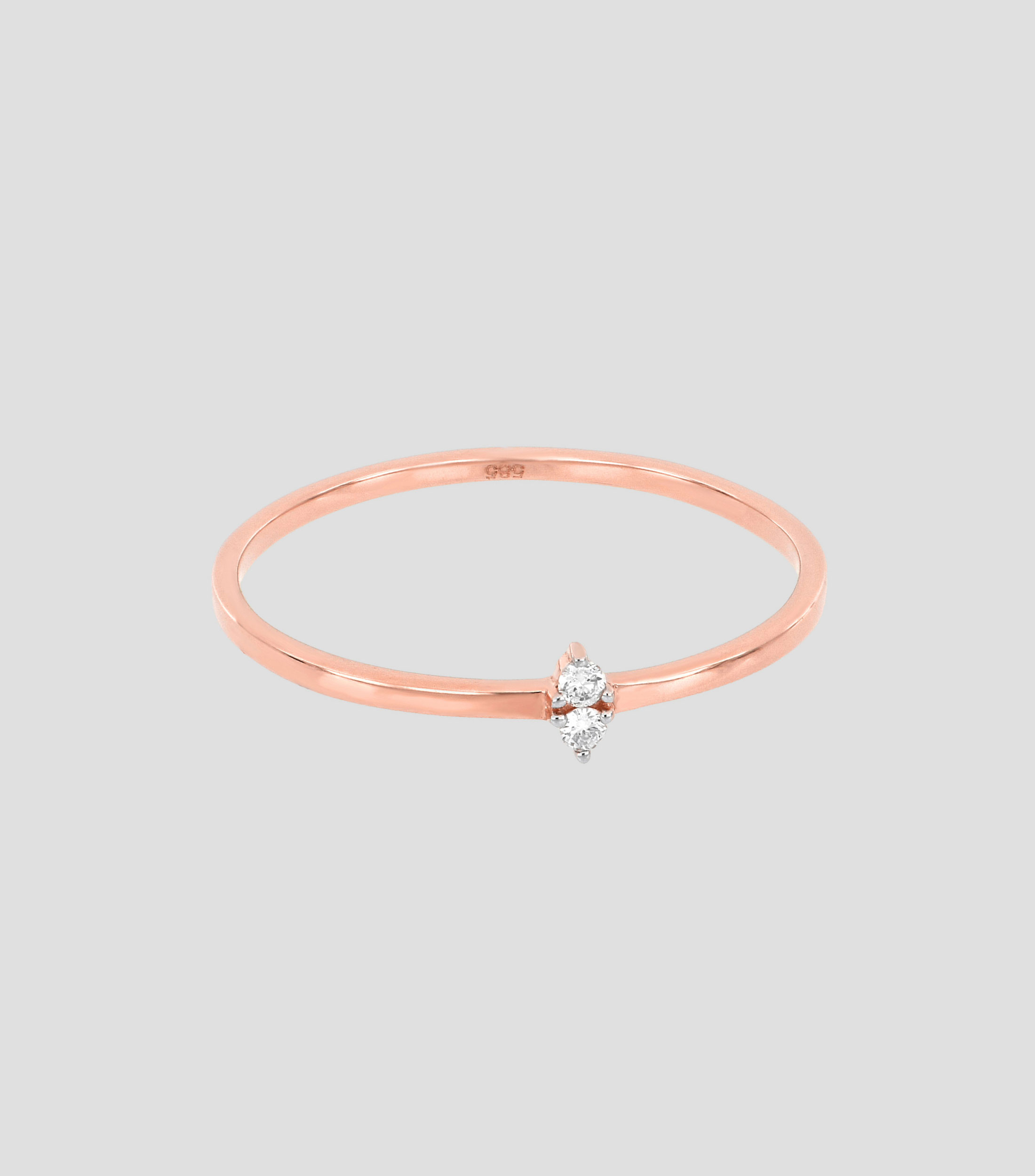 Anillo de oro rosa 18 Kts con diamante Mujer