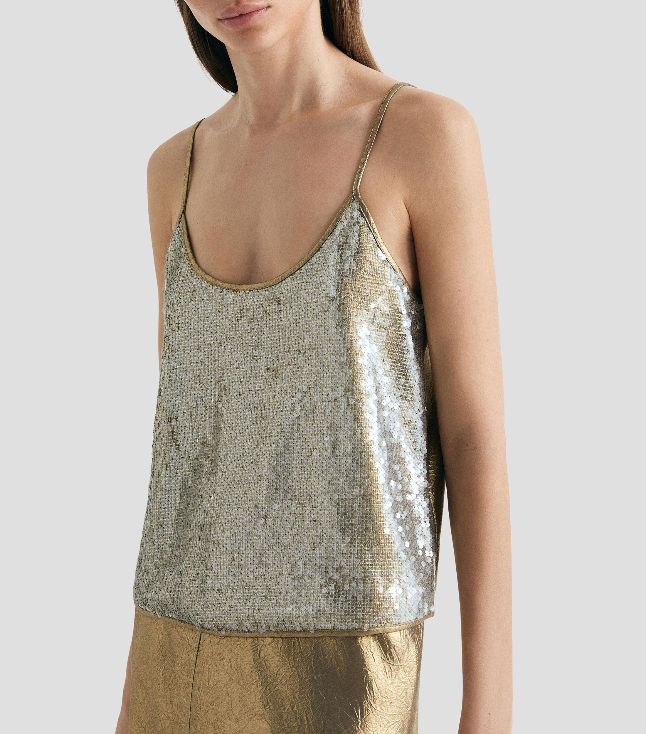 Top cuello redondo sin mangas fantasía Mujer