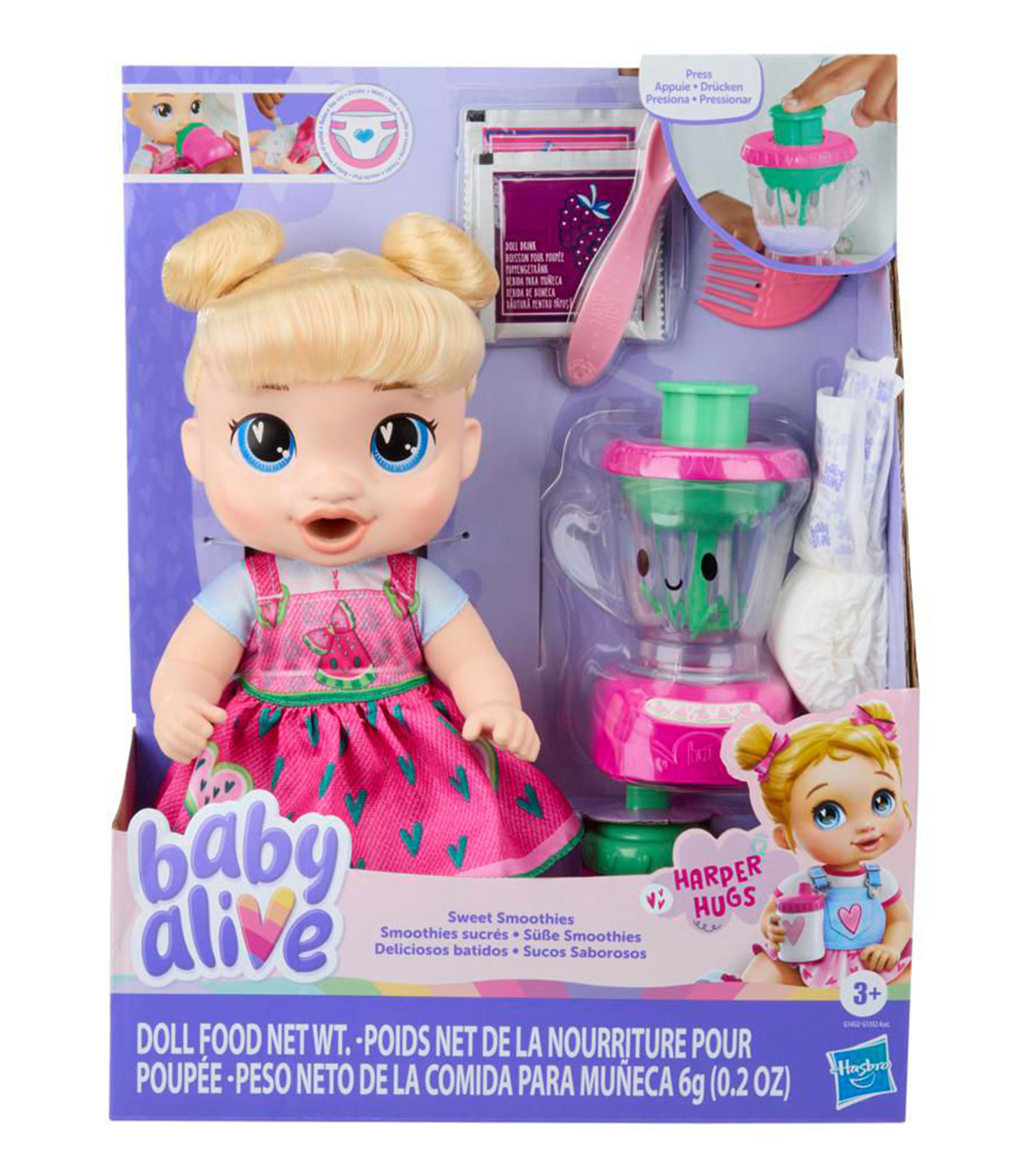Baby Alive Muneca Harper Hugs Sweet Smoothies