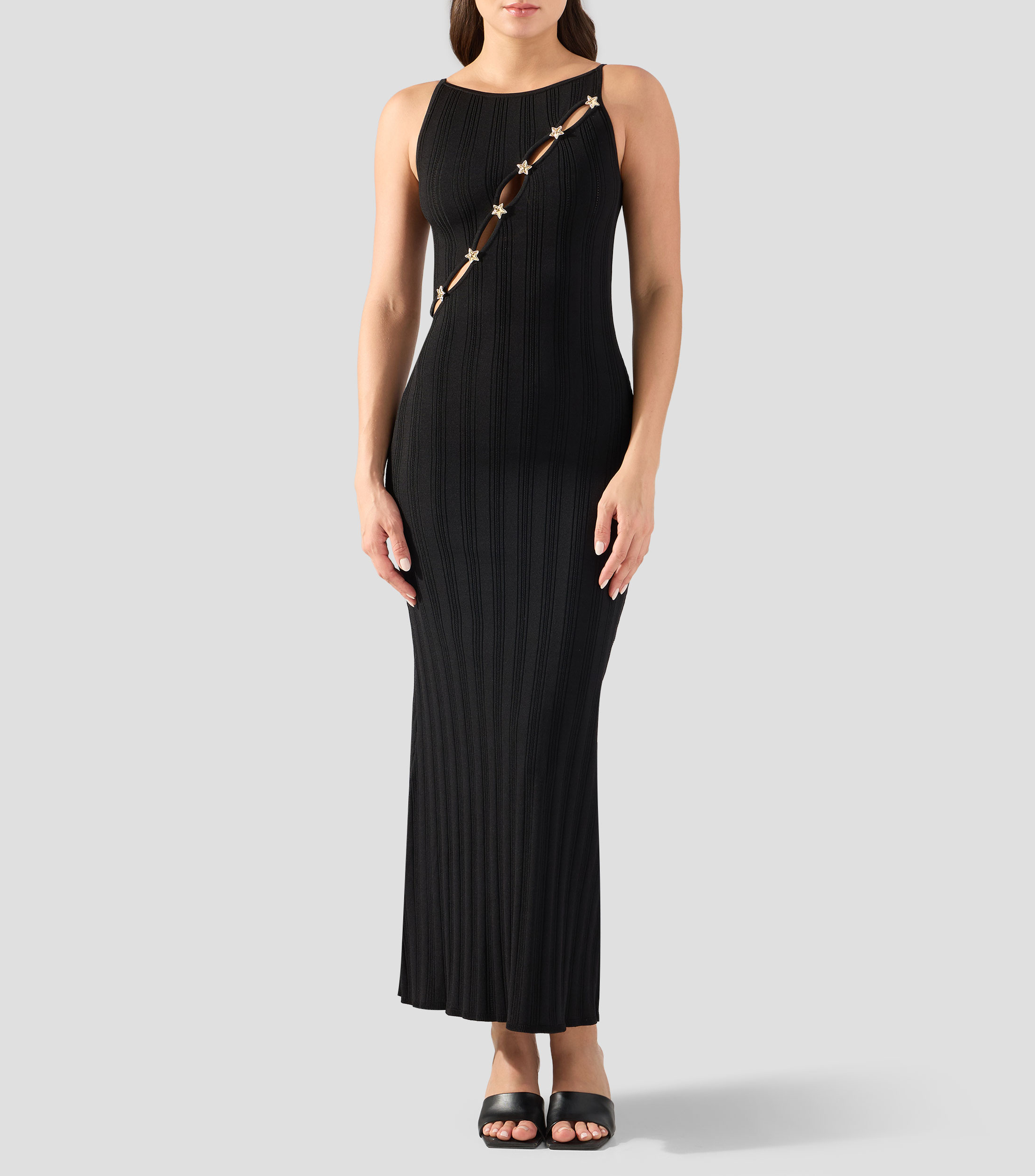 Vestido midi liso Mujer