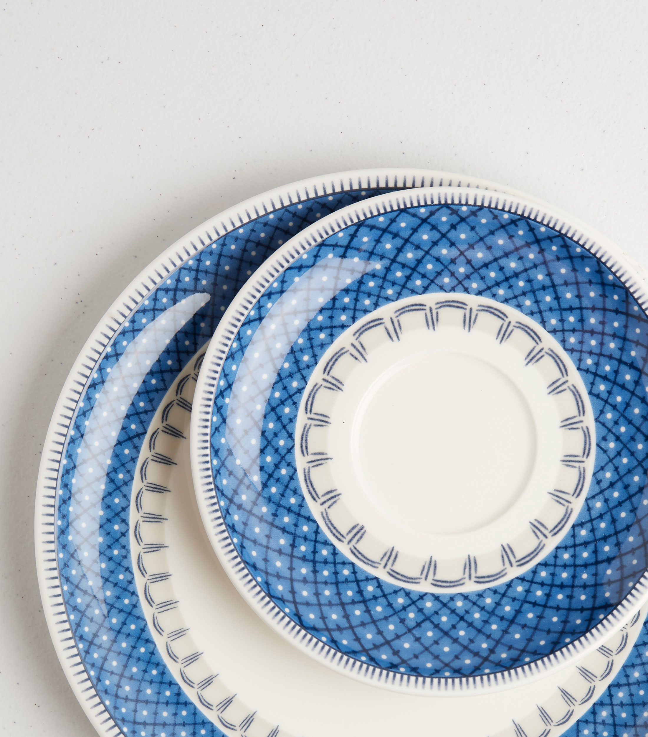 Plato para taza de café Casale Blu con rombos