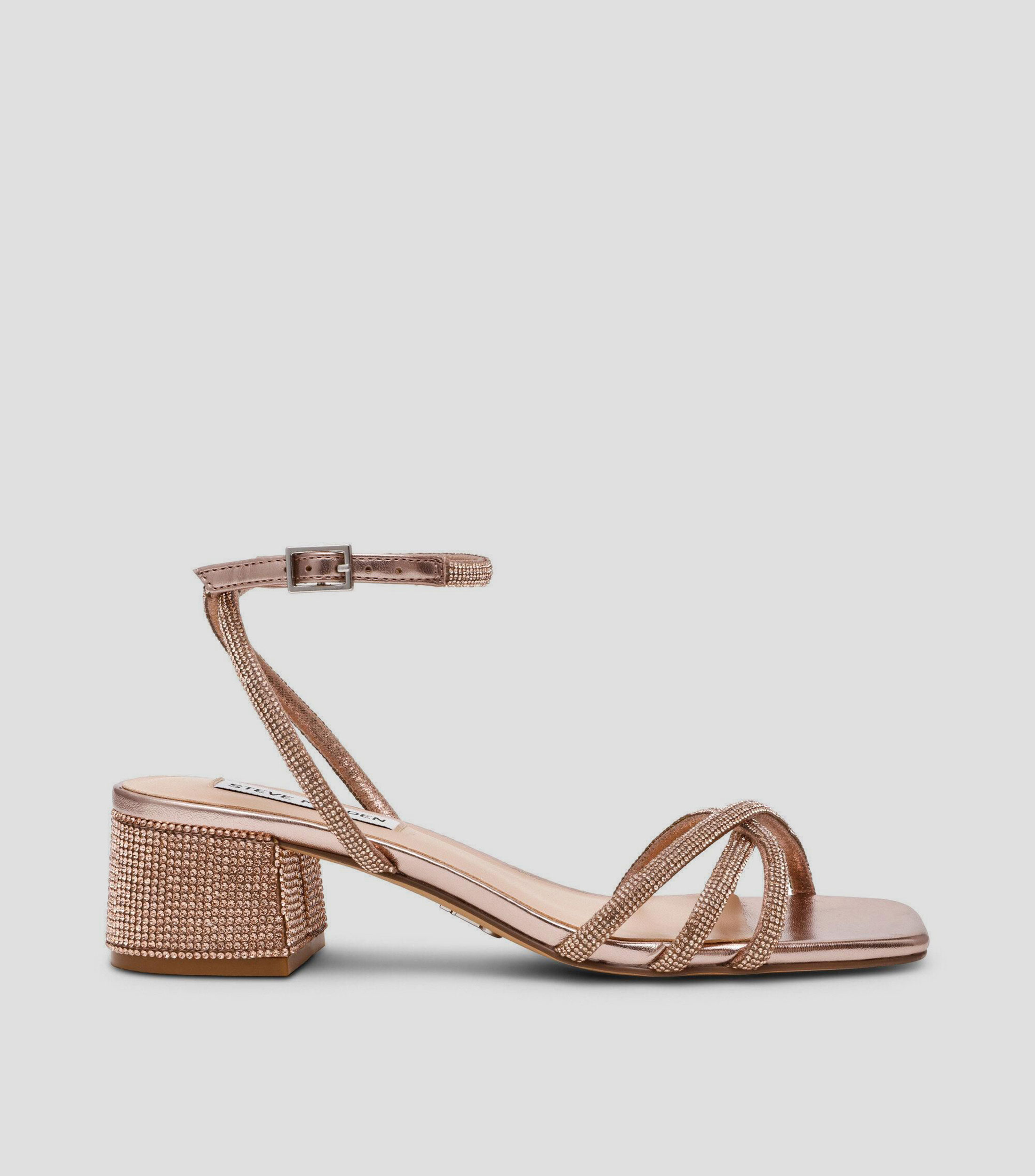 Sandalias con tacón bajo cuadrado Mujer