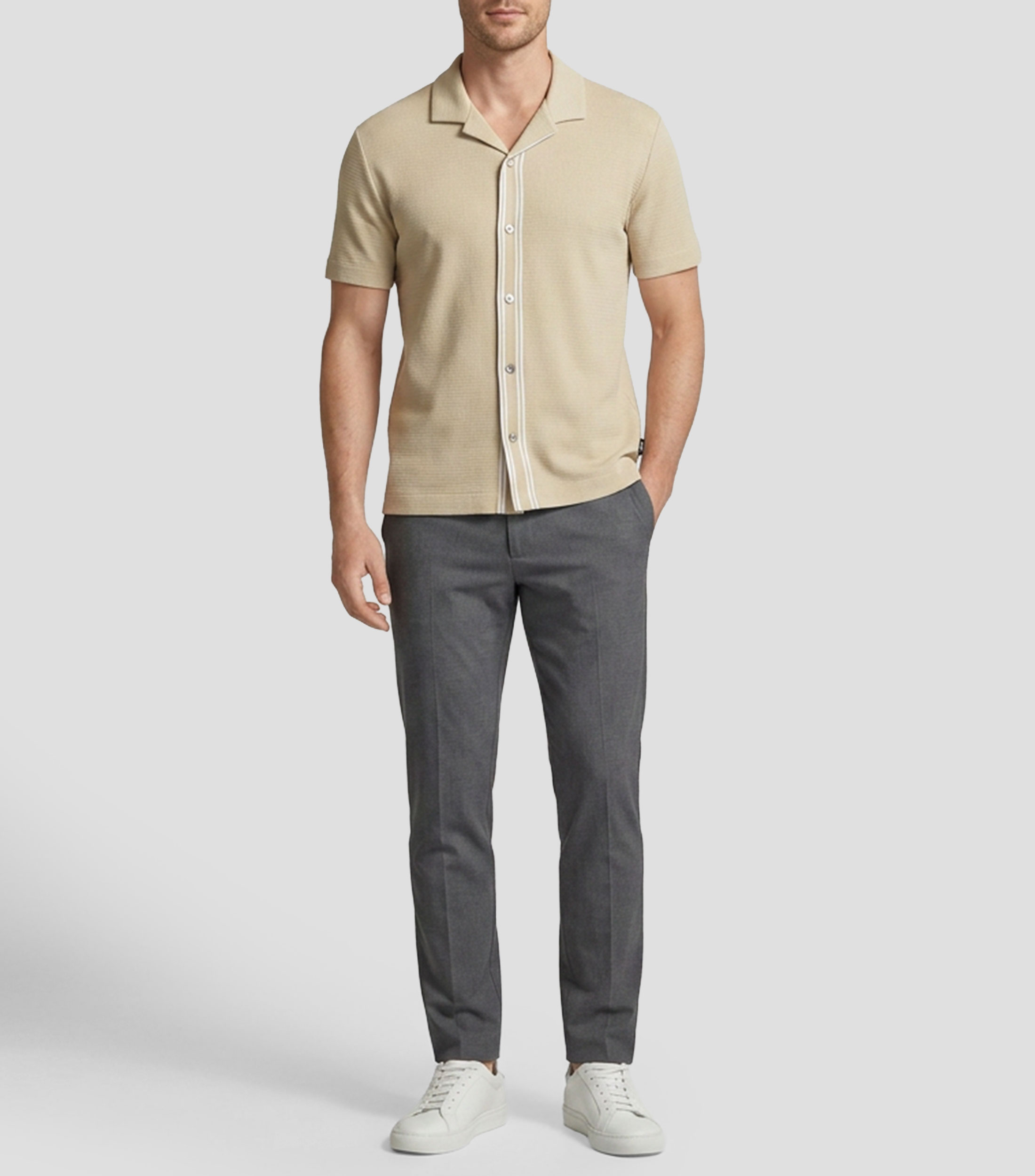Camisa microdiseños manga corta Hombre