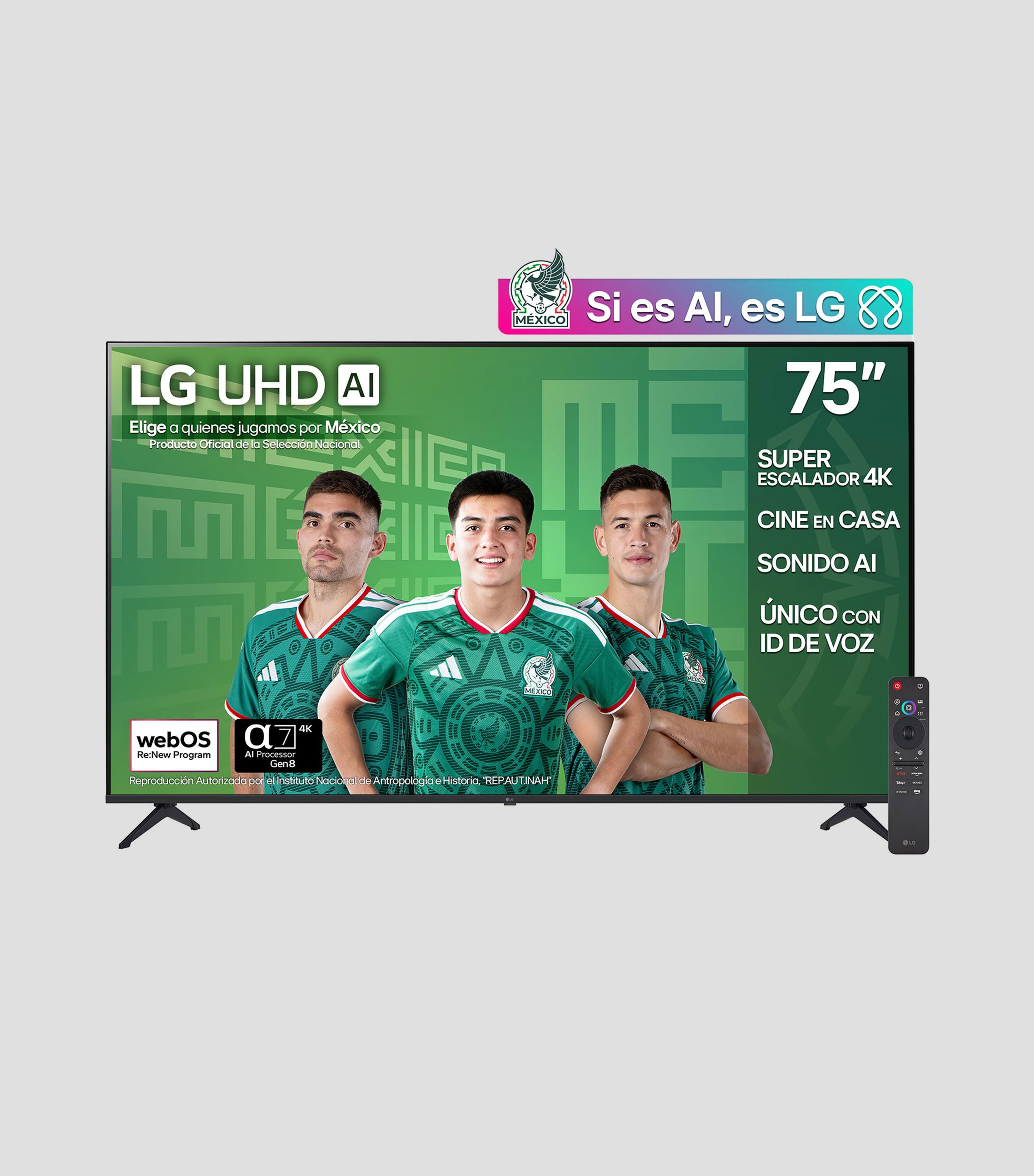 Pantalla 75 pulgadas Plana LED UHD AI UA8050 4K SMART TV 2025